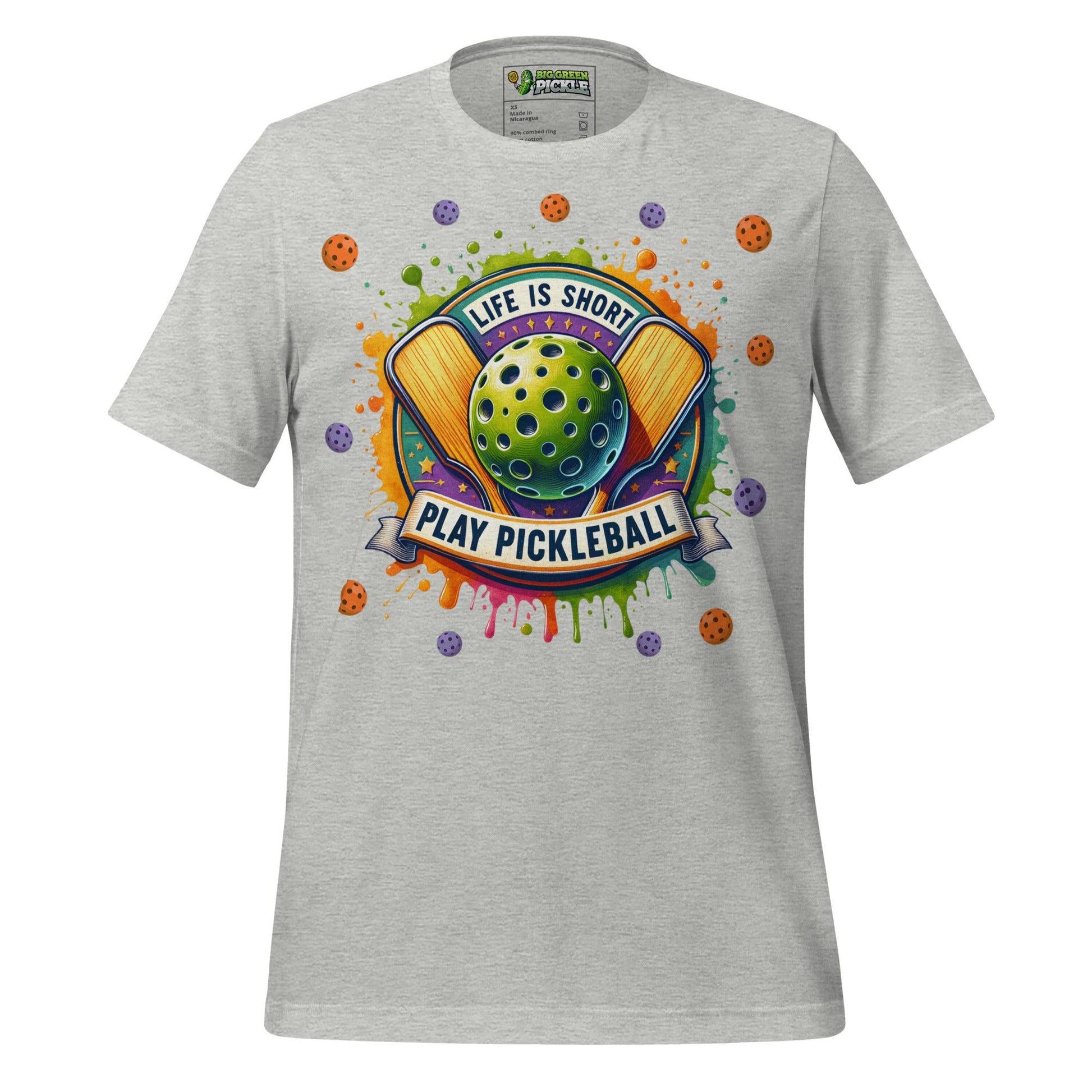 Life Is Short Play Pickleball T-Shirt - Athletic Heather
