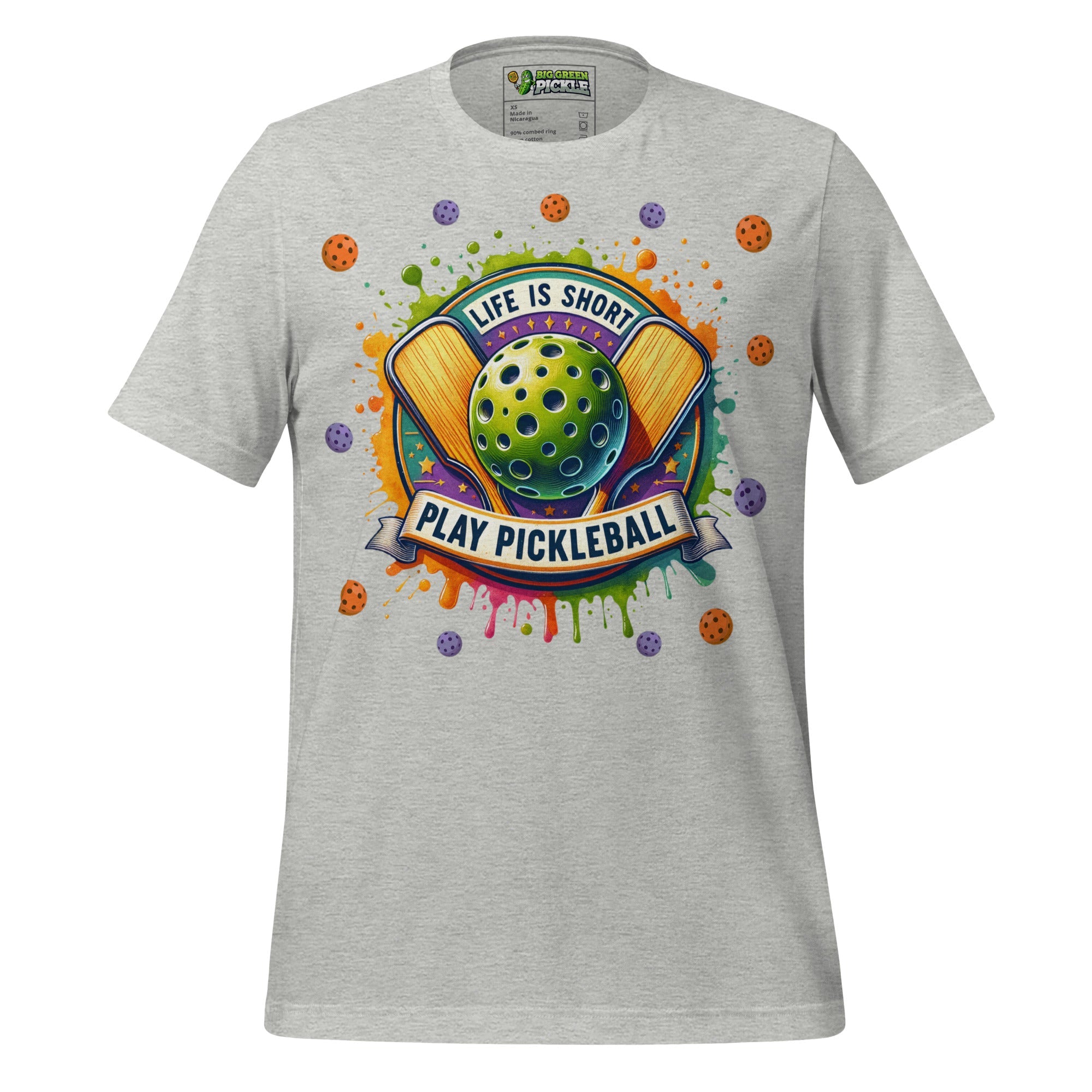Life Is Short Play Pickleball T-Shirt - Athletic Heather