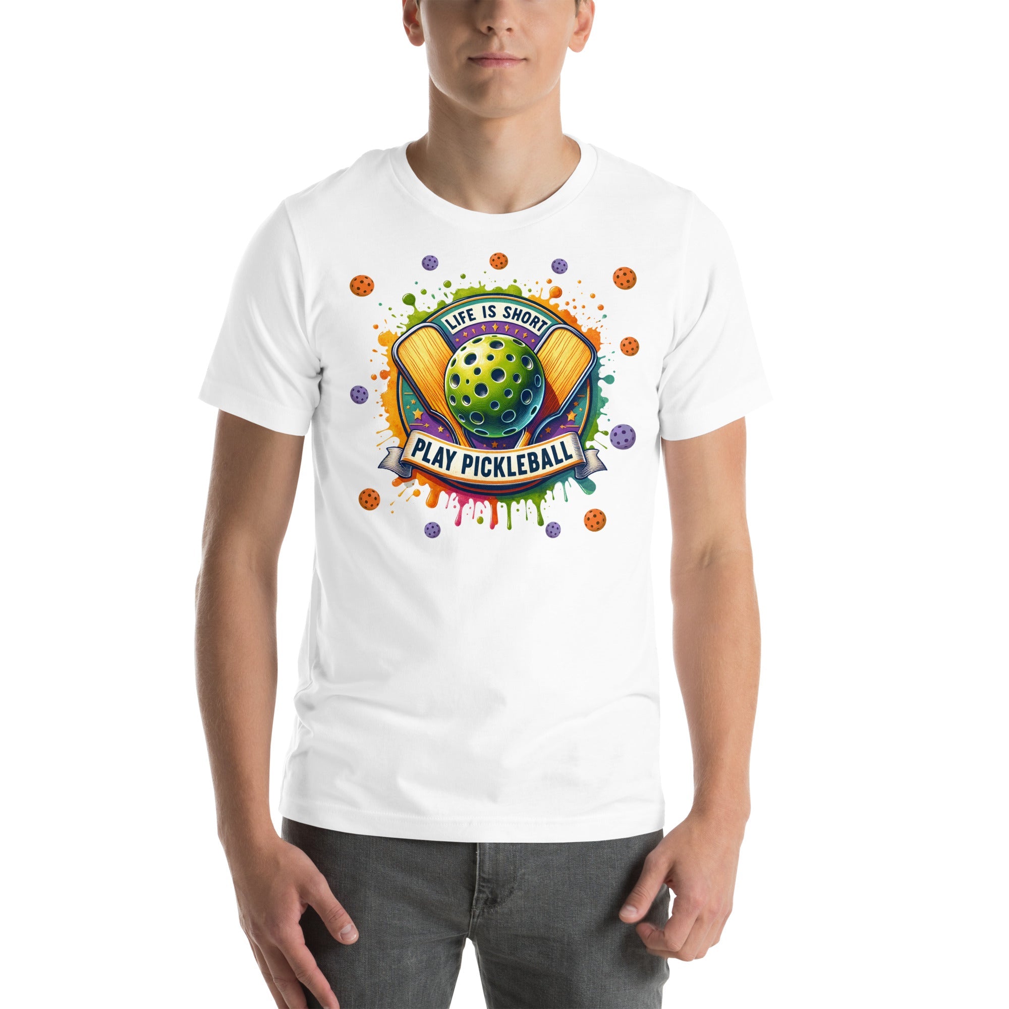Life Is Short Play Pickleball T-Shirt - Black