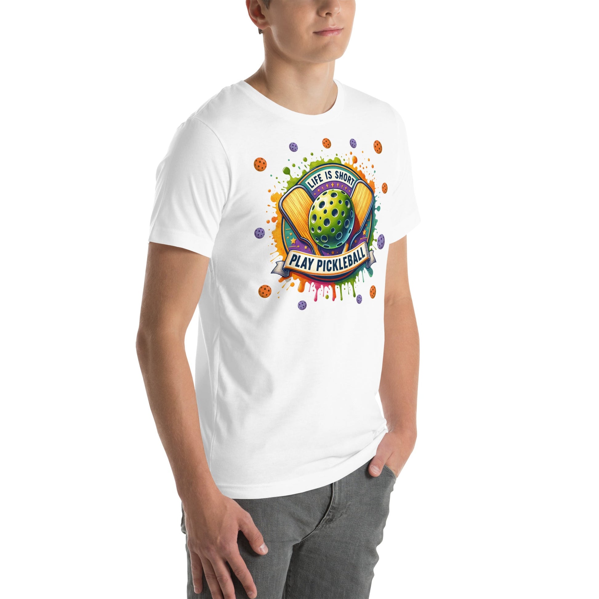 Life Is Short Play Pickleball T-Shirt - Black