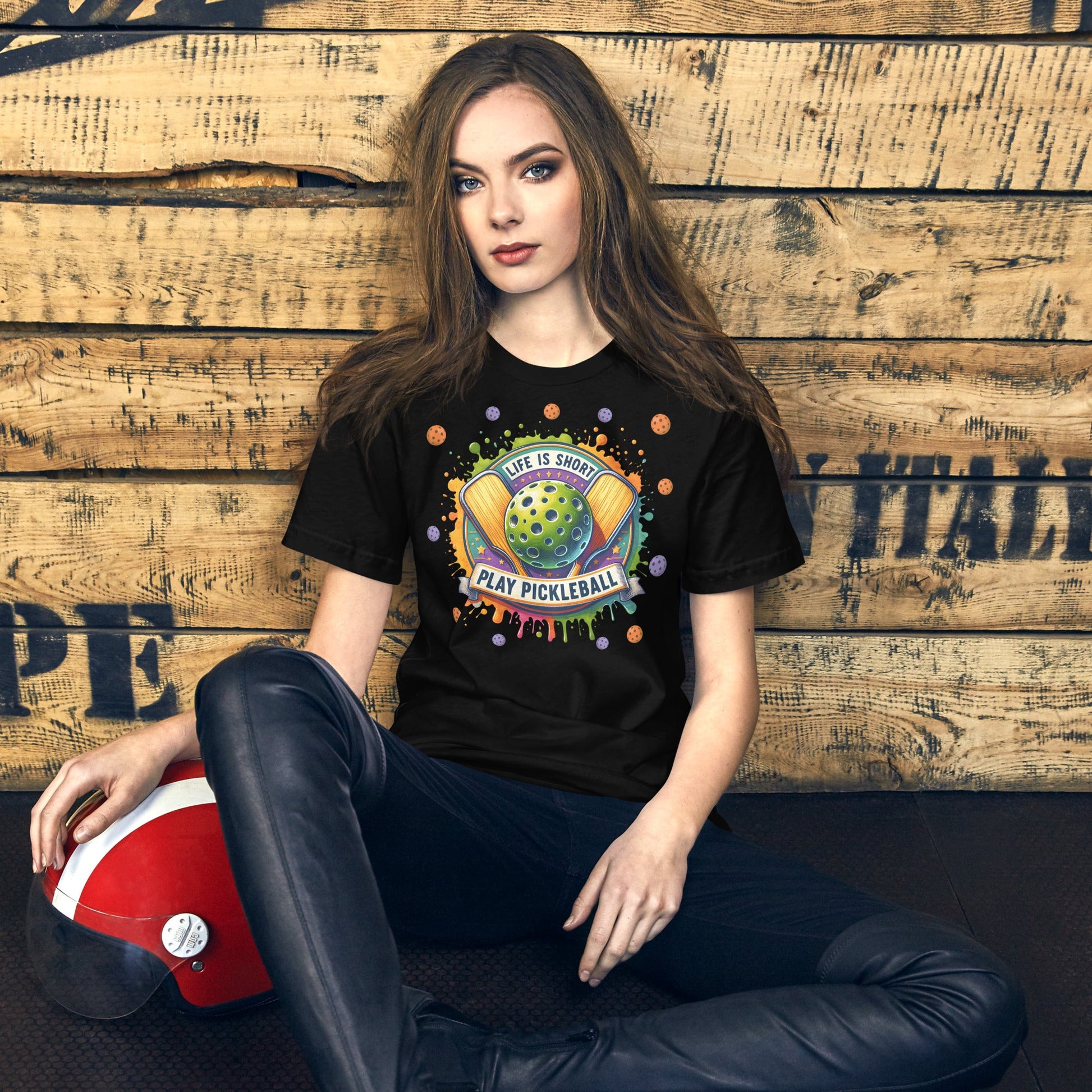 Life Is Short Play Pickleball T-Shirt - Black
