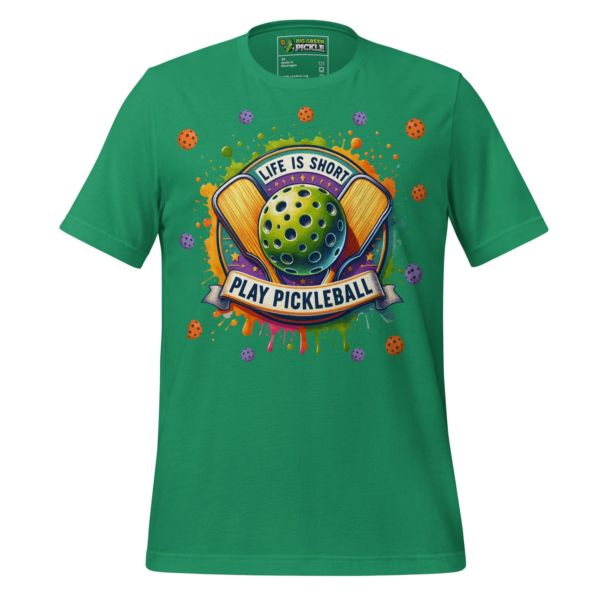 Life Is Short Play Pickleball T-Shirt - Kelly