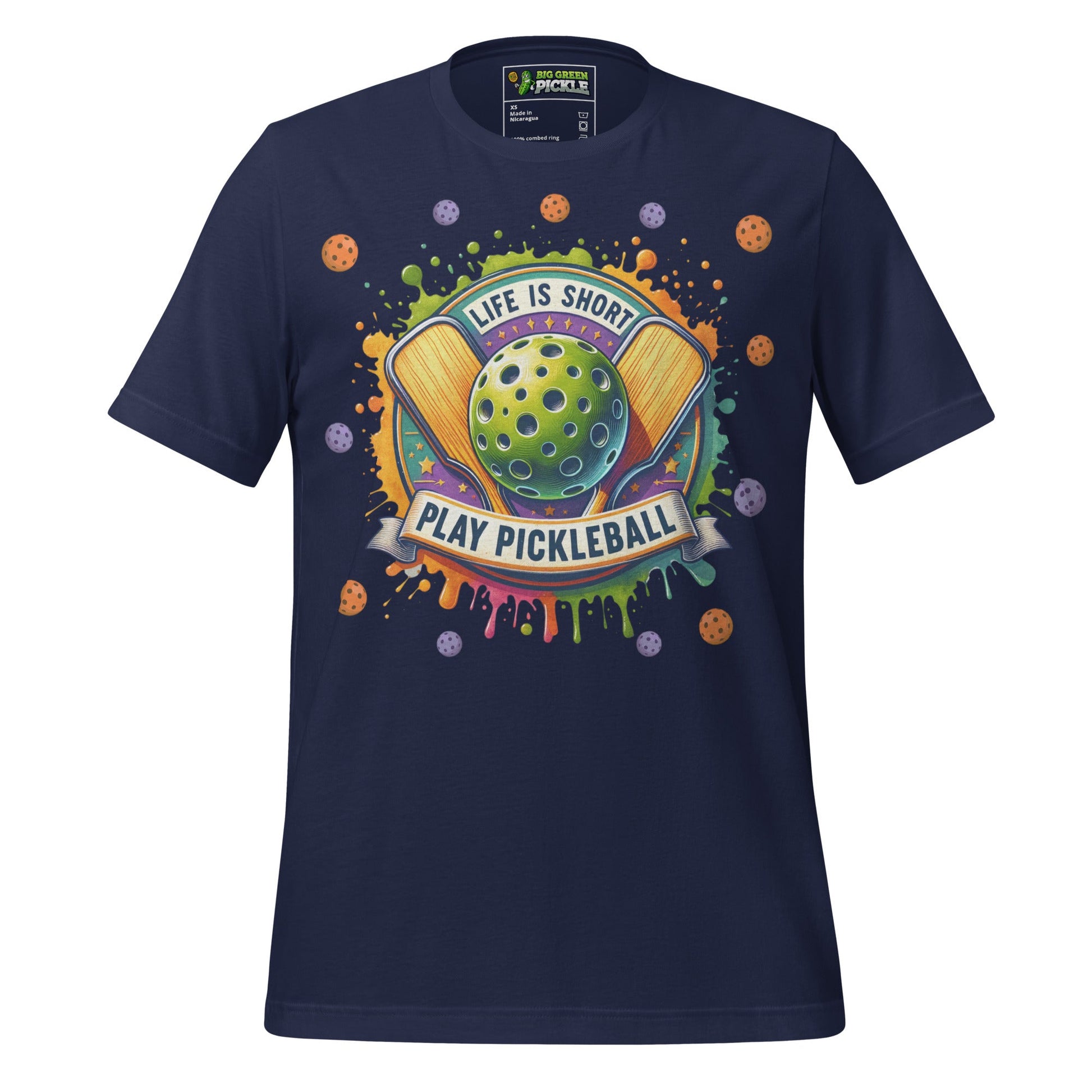 Life Is Short Play Pickleball T-Shirt - Navy