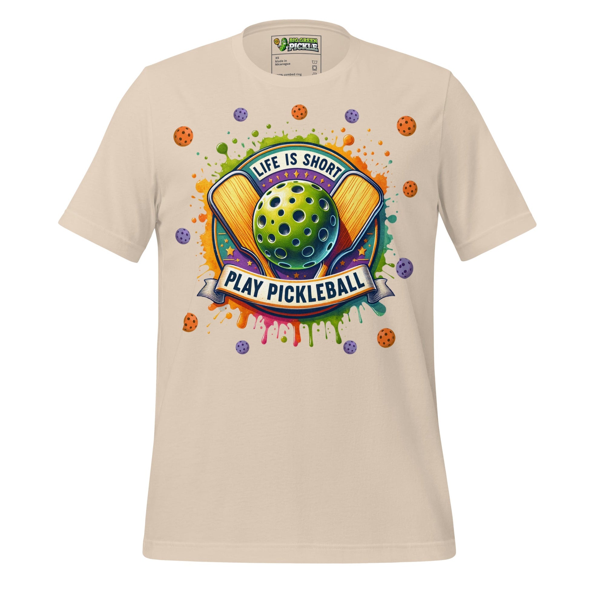 Life Is Short Play Pickleball T-Shirt - Soft Cream