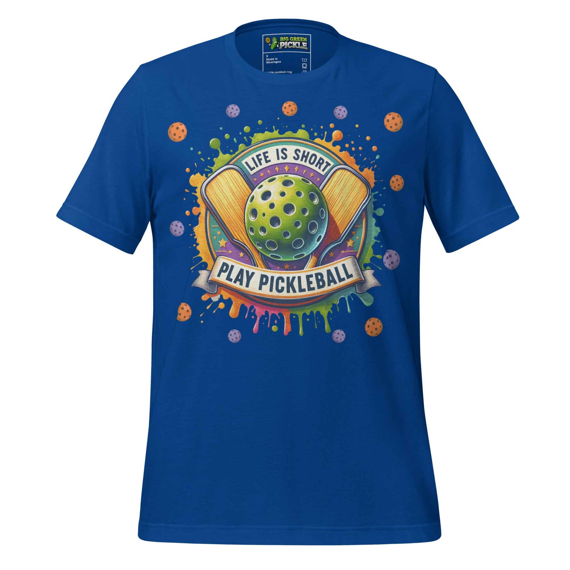 Life Is Short Play Pickleball T-Shirt - True Royal