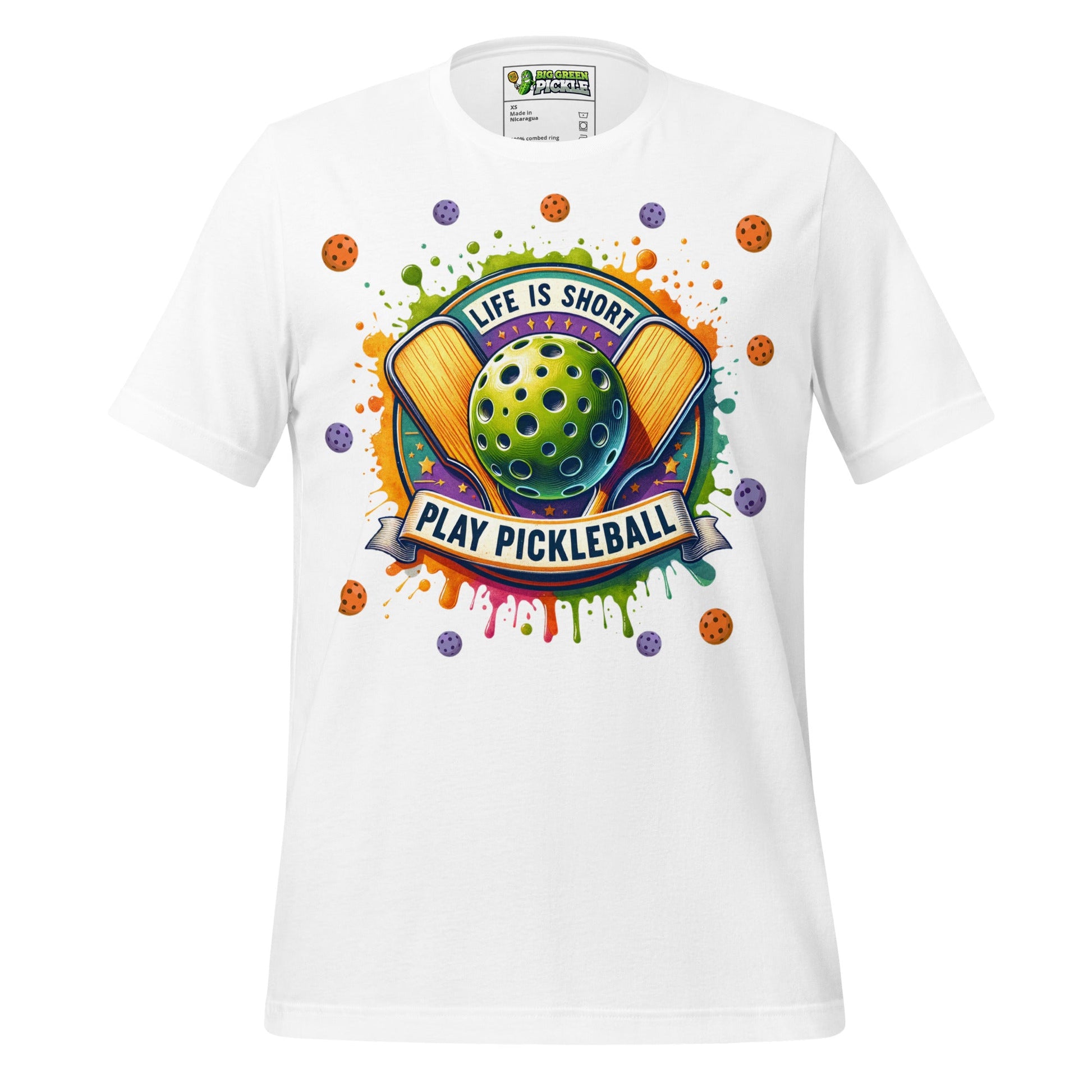 Life Is Short Play Pickleball T-Shirt - White