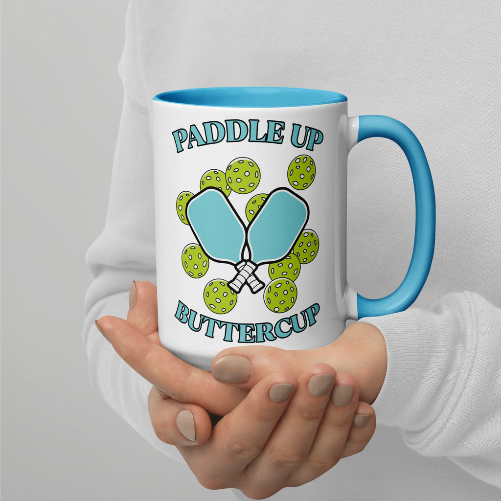 Paddle Up Buttercup Mug – Color Inside Pickleball Cup - Blue