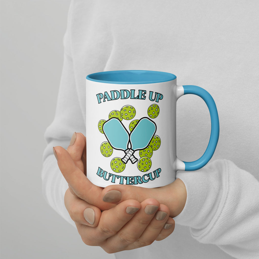 Paddle Up Buttercup Mug – Color Inside Pickleball Cup - Blue