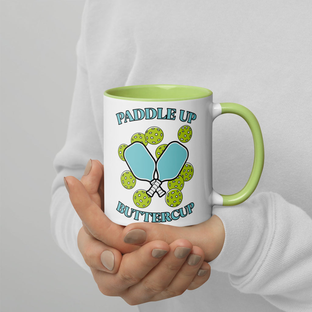 Paddle Up Buttercup Mug – Color Inside Pickleball Cup - Green