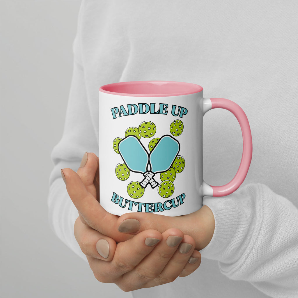 Paddle Up Buttercup Mug – Color Inside Pickleball Cup - Pink
