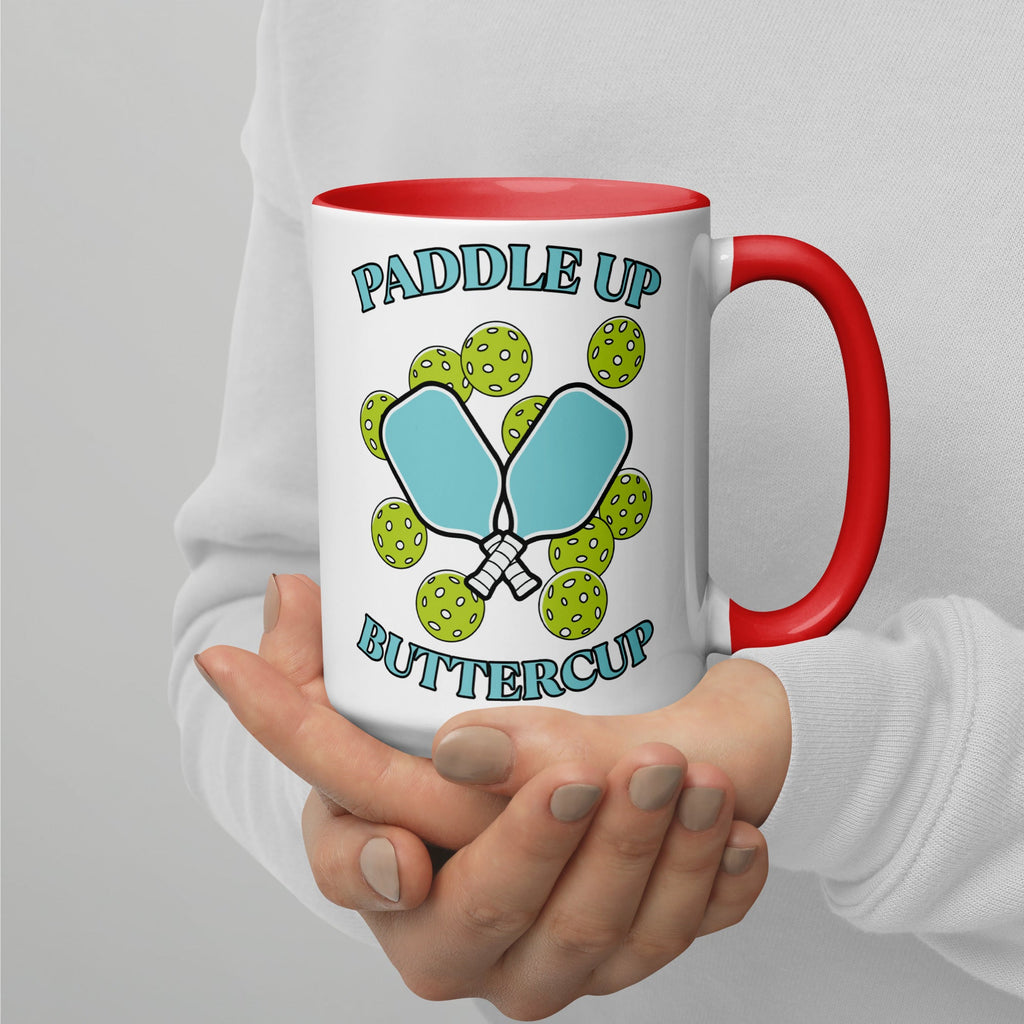 Paddle Up Buttercup Mug – Color Inside Pickleball Cup - Red
