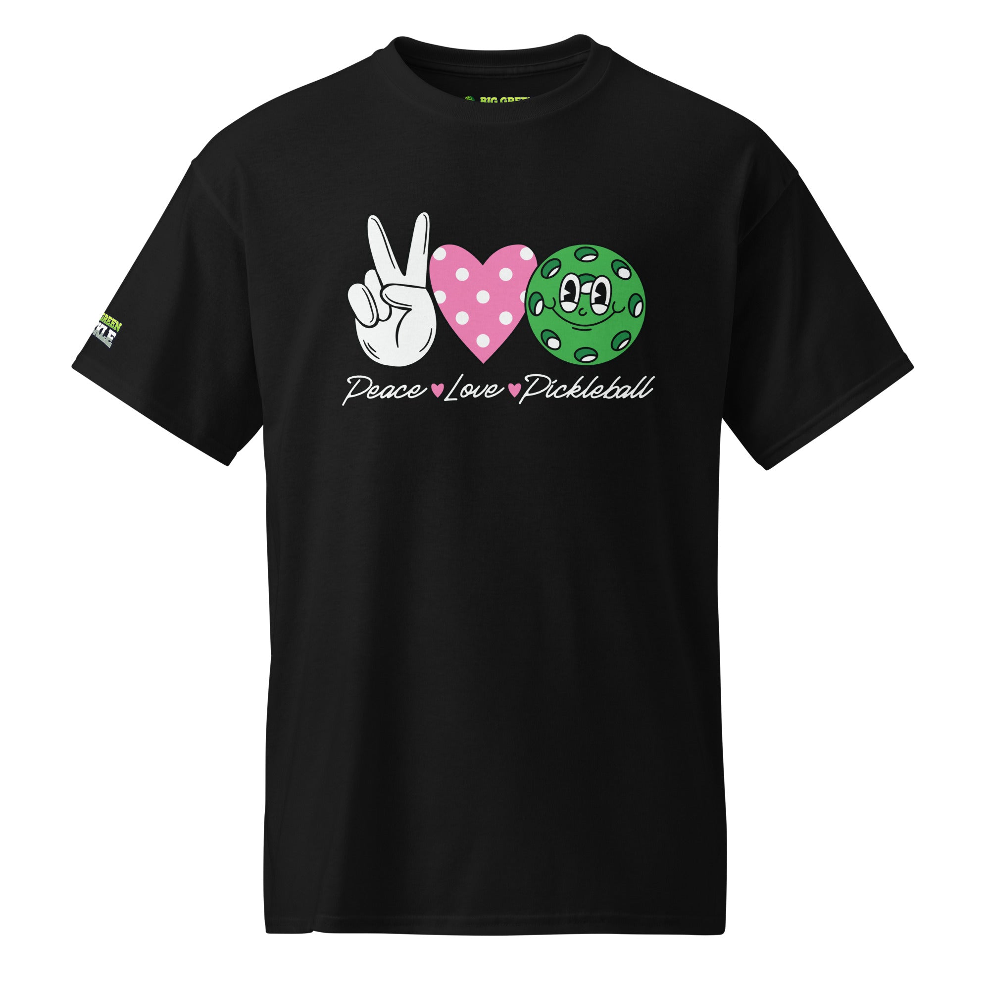 Peace Love Pickleball on 50/50 DryBlend T-Shirt - Black