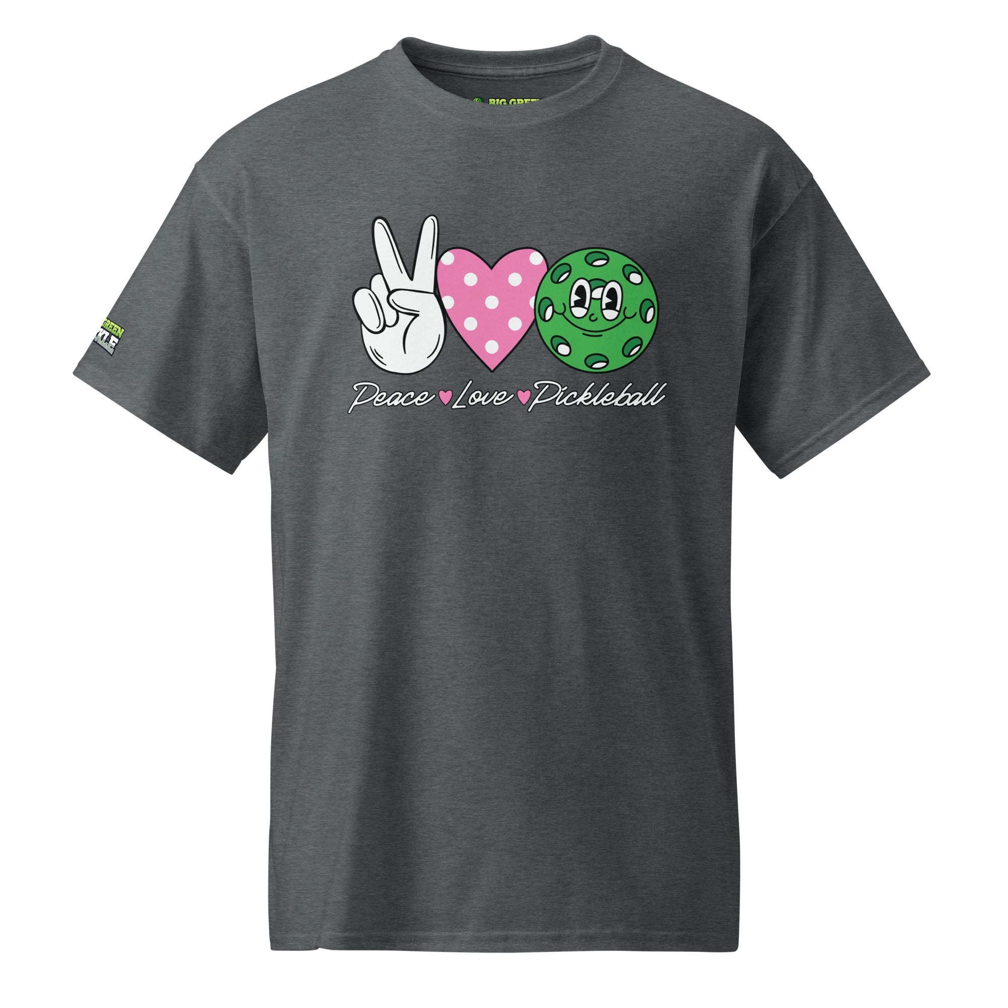 Peace Love Pickleball on 50/50 DryBlend T-Shirt - Dark Heather