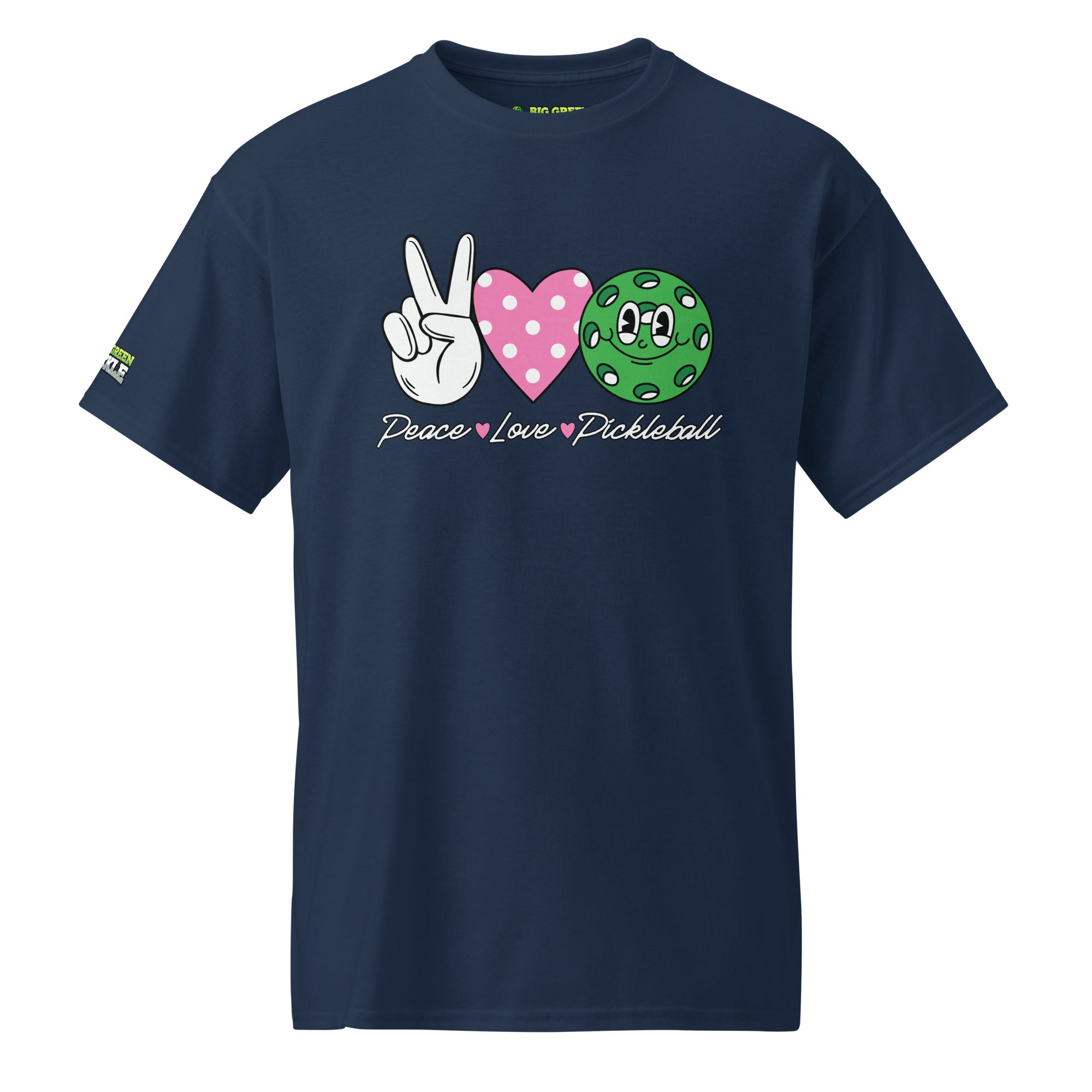 Peace Love Pickleball on 50/50 DryBlend T-Shirt - Navy