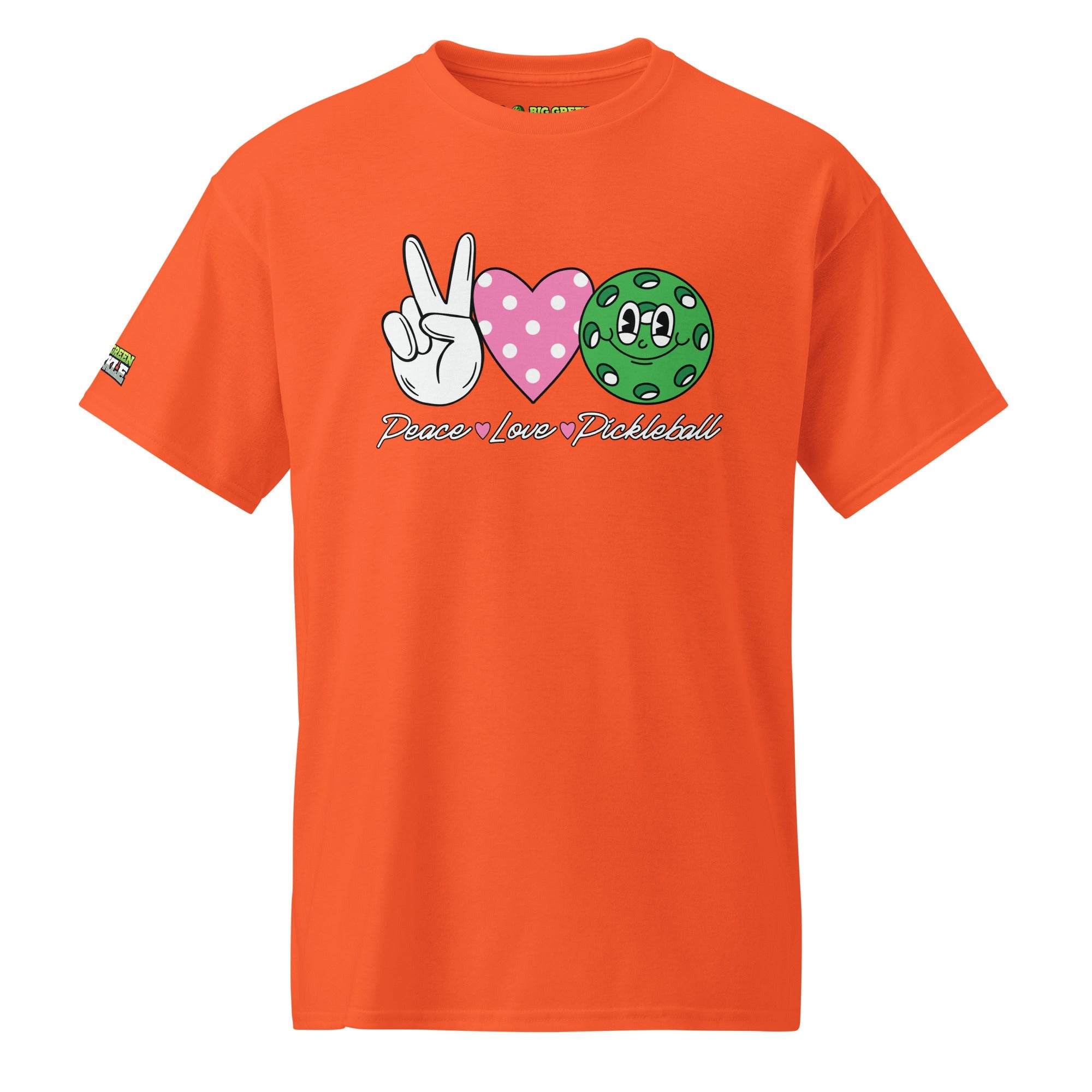 Peace Love Pickleball on 50/50 DryBlend T-Shirt - Orange