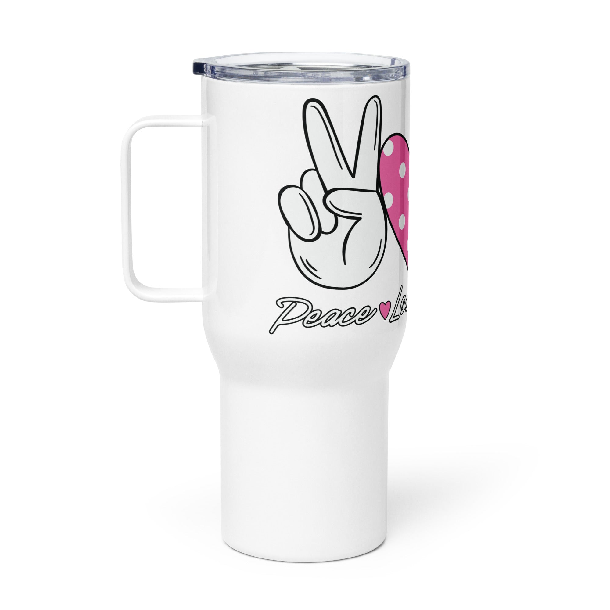 Peace Love Pickleball Tumbler with handle - 25 oz