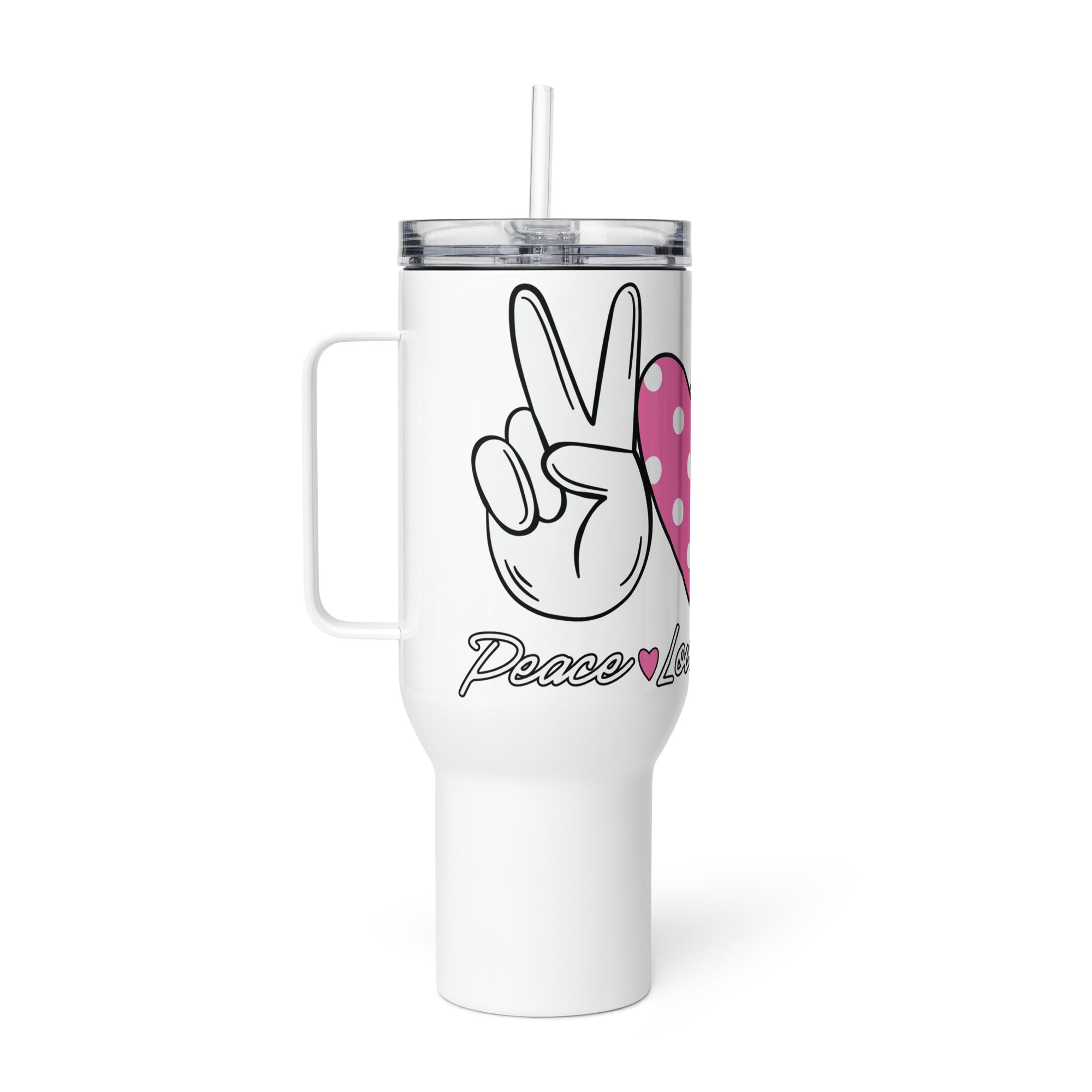 Peace Love Pickleball Tumbler with handle - 40 oz