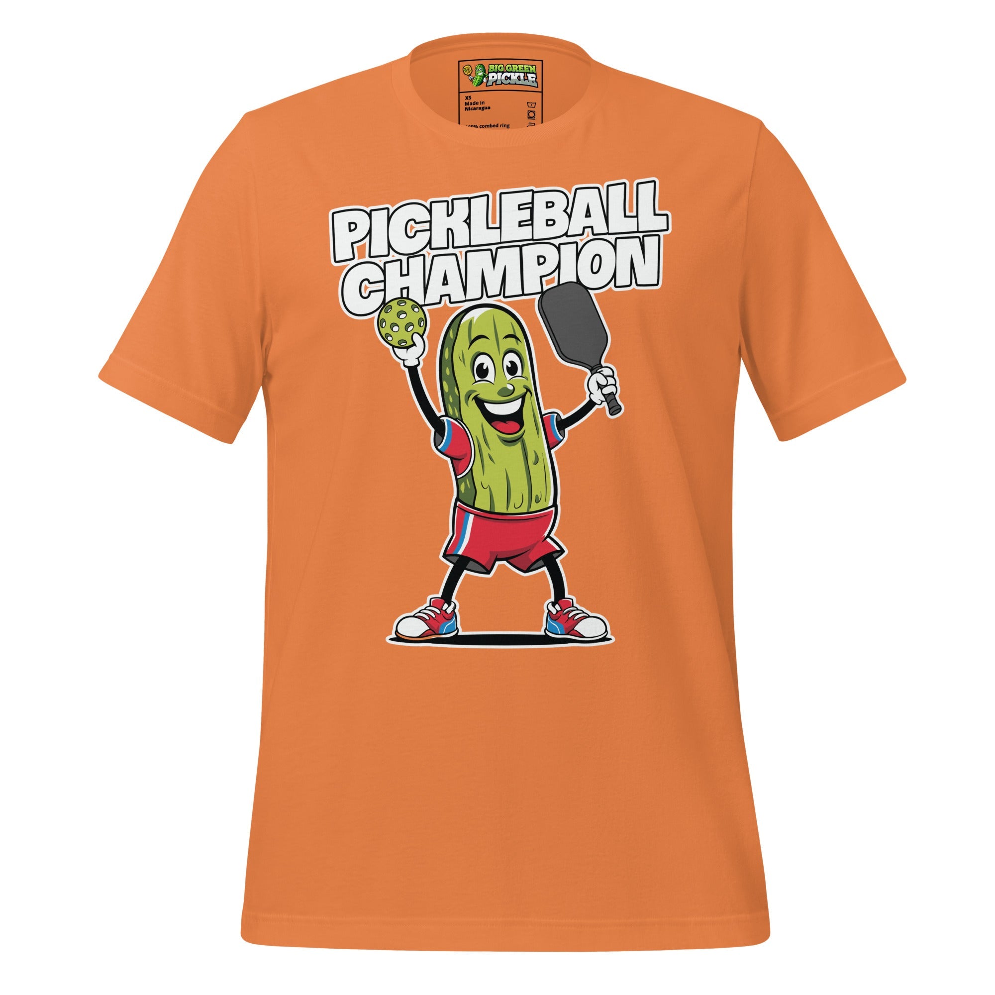 Pickleball Champion T-Shirt – Big Pickle, Big Game, Big Fun - Burnt Orange