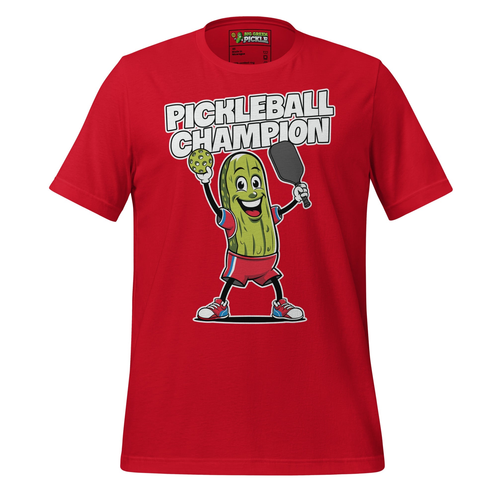 Pickleball Champion T-Shirt – Big Pickle, Big Game, Big Fun - Red