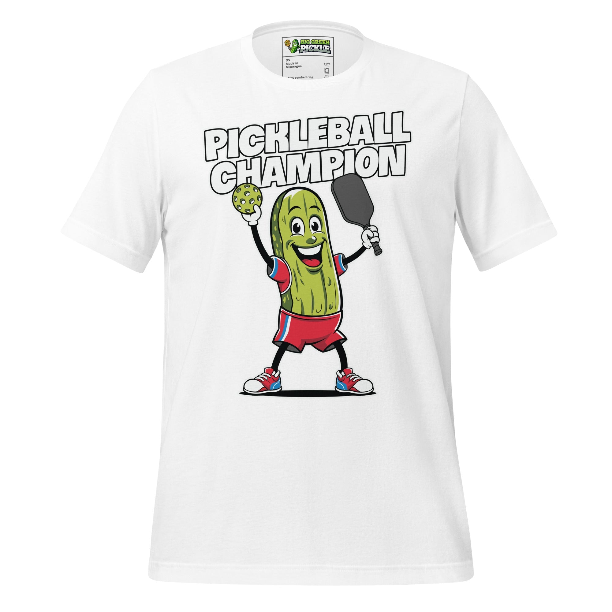Pickleball Champion T-Shirt – Big Pickle, Big Game, Big Fun - White