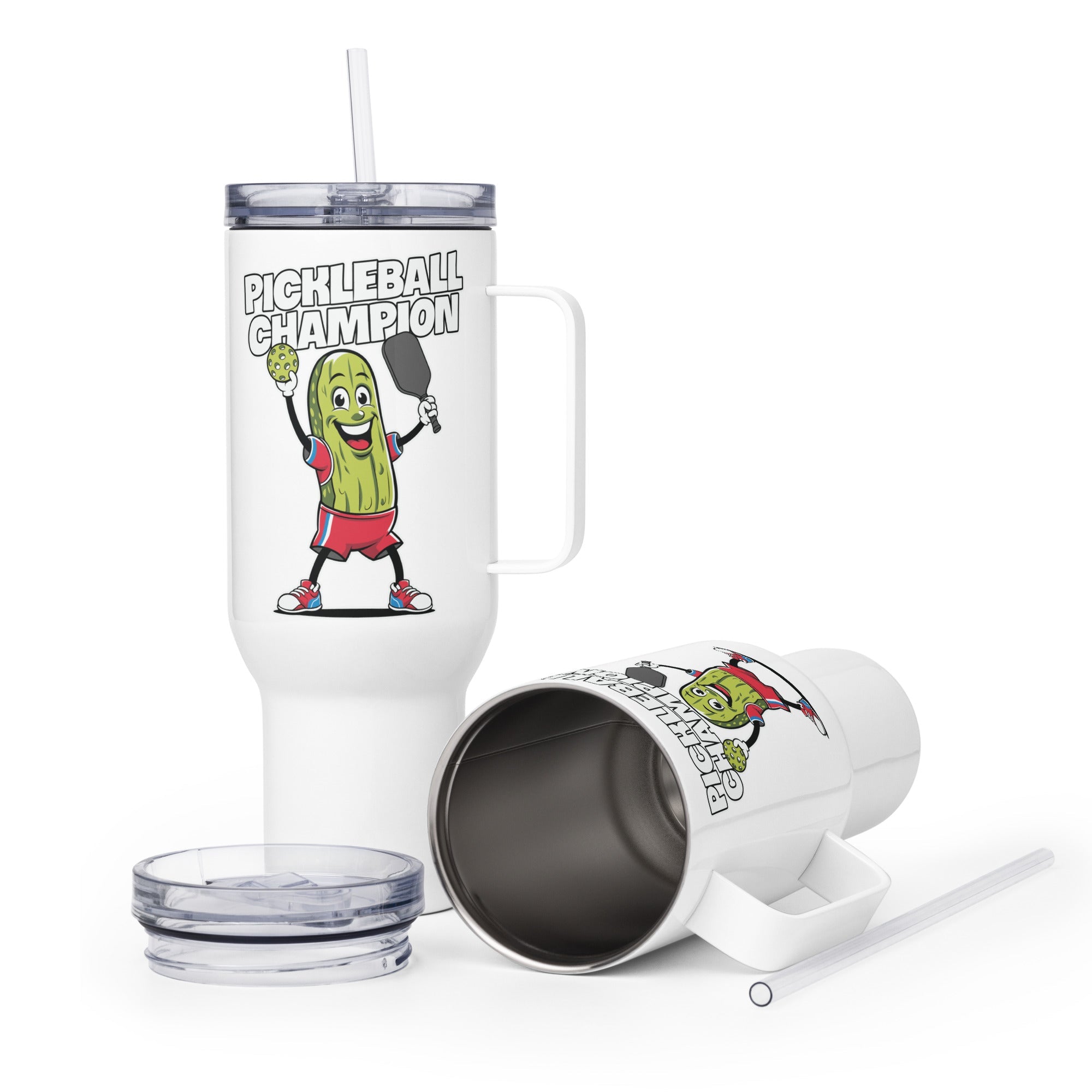 Pickleball Champion Tumbler with Handle – Big Pickle, Big Energy - 40 oz