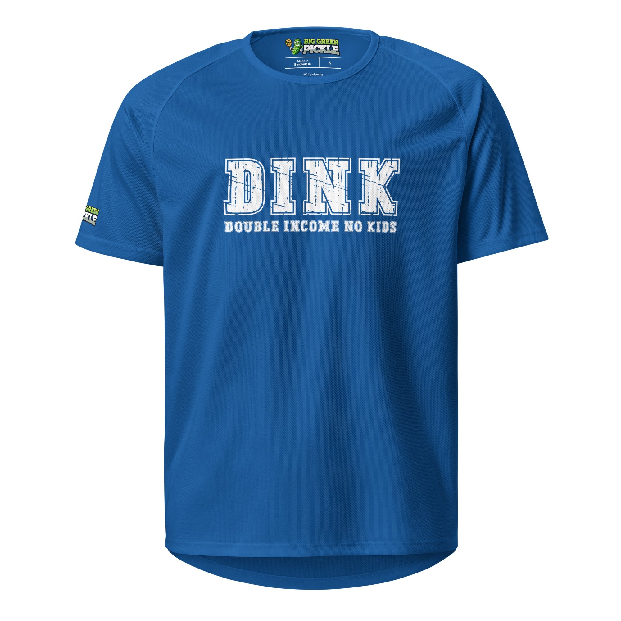 Pickleball DINK Double Income No Kids on Moisture Wicking Mesh T-Shirt - Royal Blue