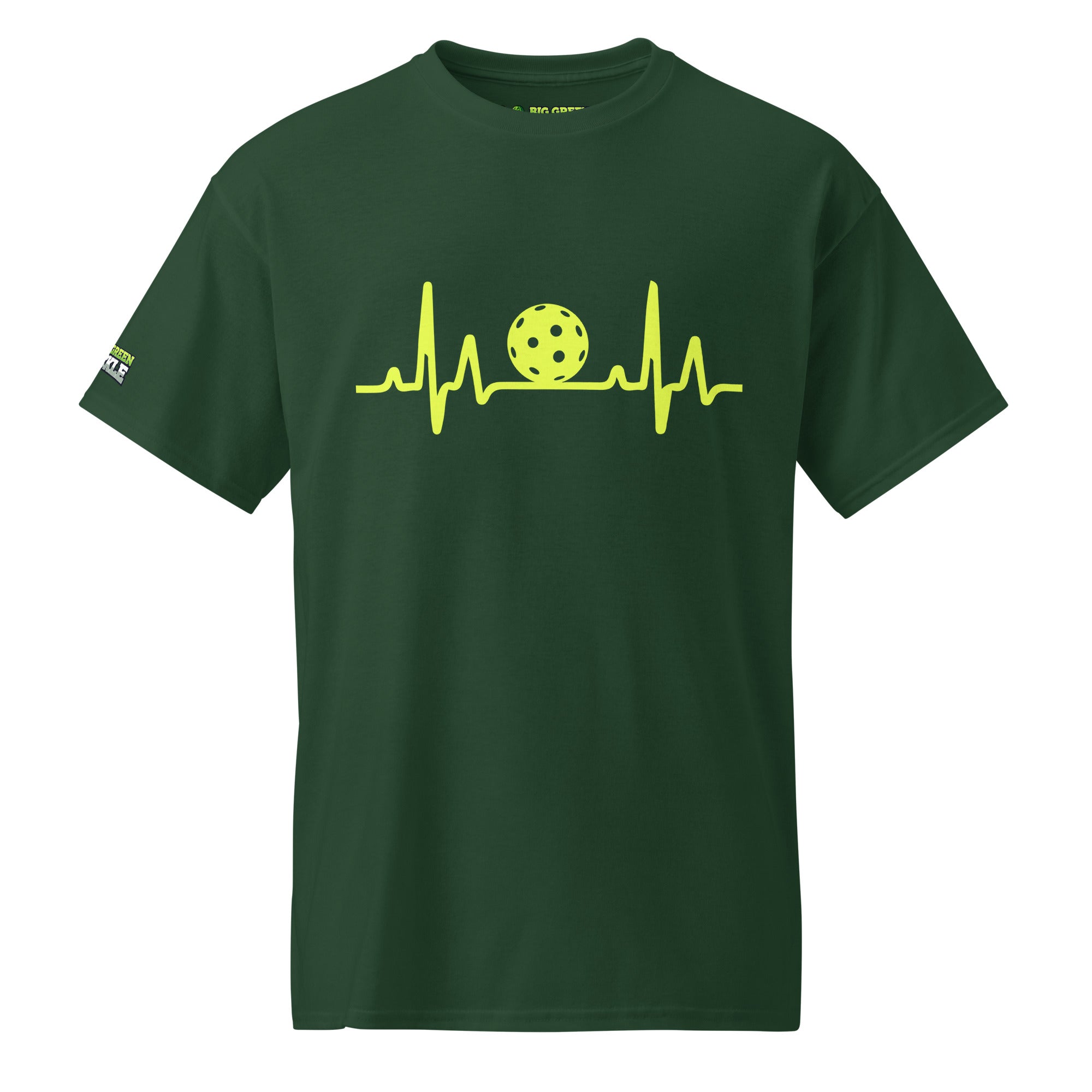 Pickleball Heartbeat on DryBlend 50/50 Blend T-Shirt - Forest Green