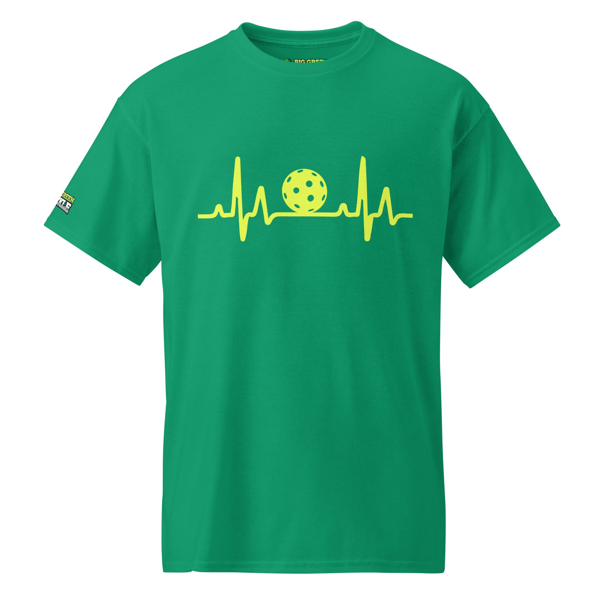 Pickleball Heartbeat on DryBlend 50/50 Blend T-Shirt - Kelly Green