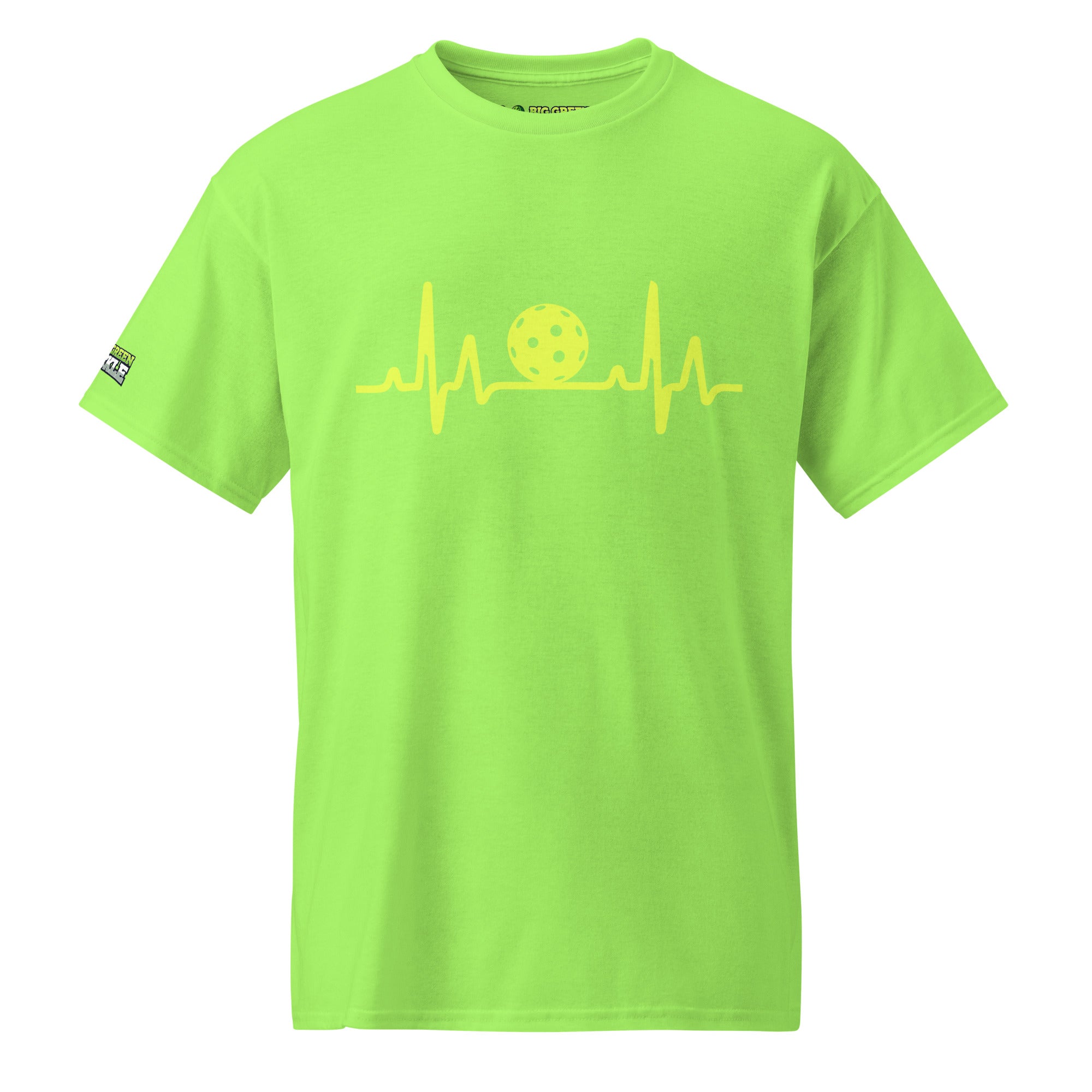 Pickleball Heartbeat on DryBlend 50/50 Blend T-Shirt - Lime