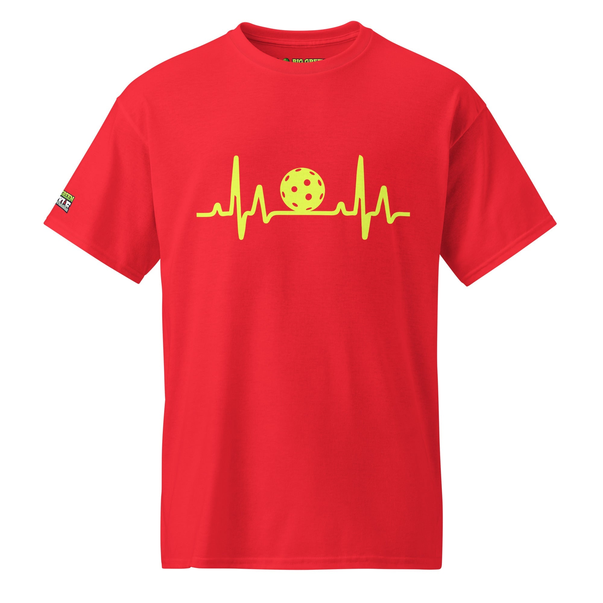 Pickleball Heartbeat on DryBlend 50/50 Blend T-Shirt - Red