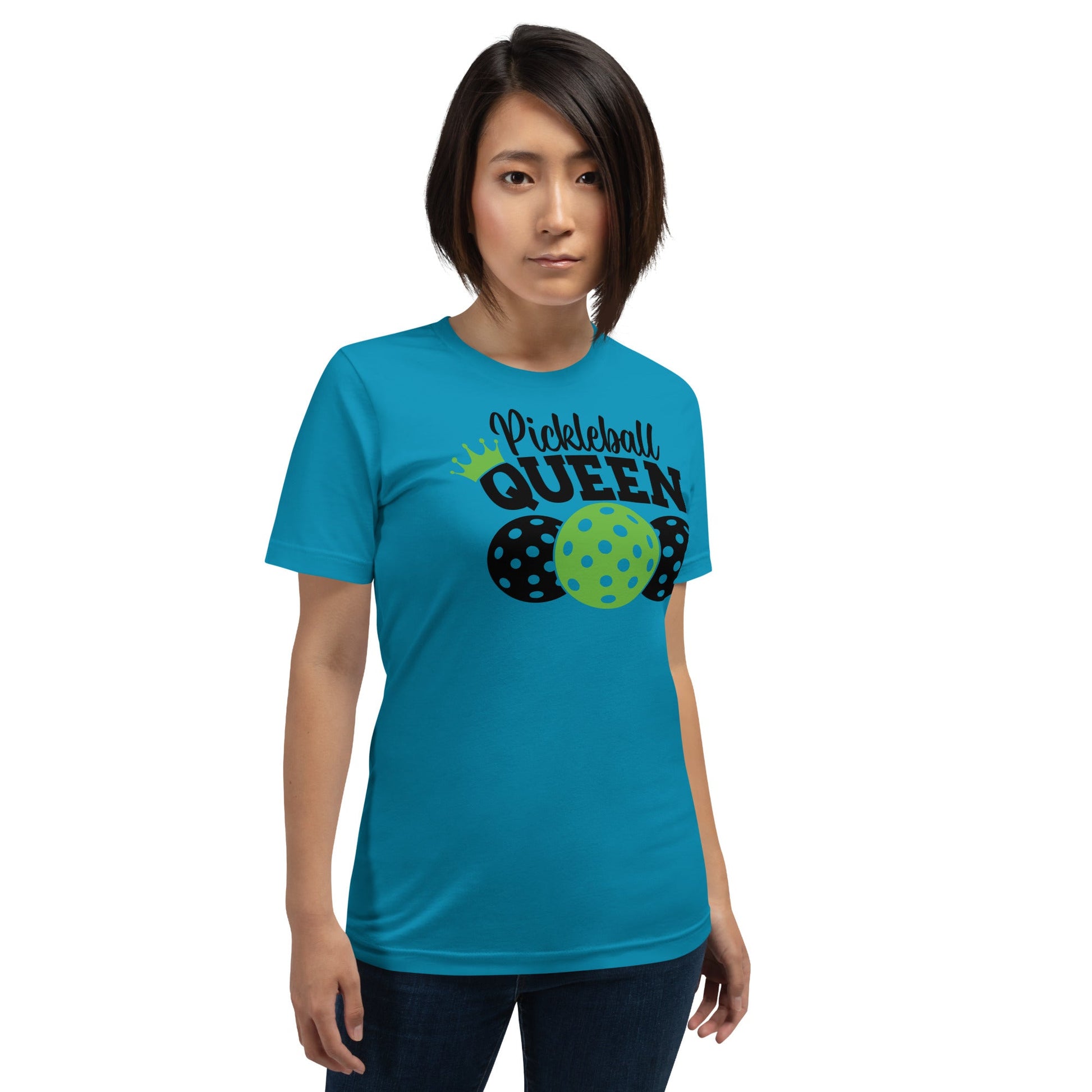 Pickleball Queen Tee – Fun & Fierce Court Style - Aqua
