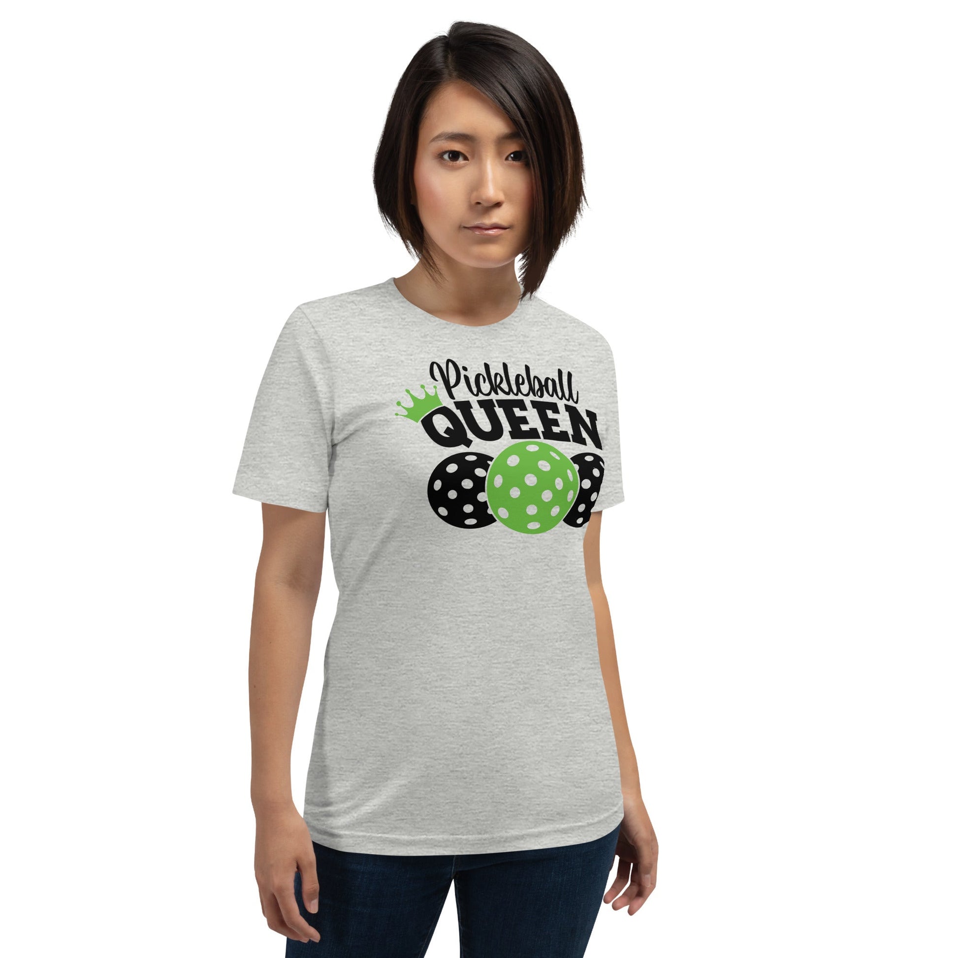 Pickleball Queen Tee – Fun & Fierce Court Style - Athletic Heather