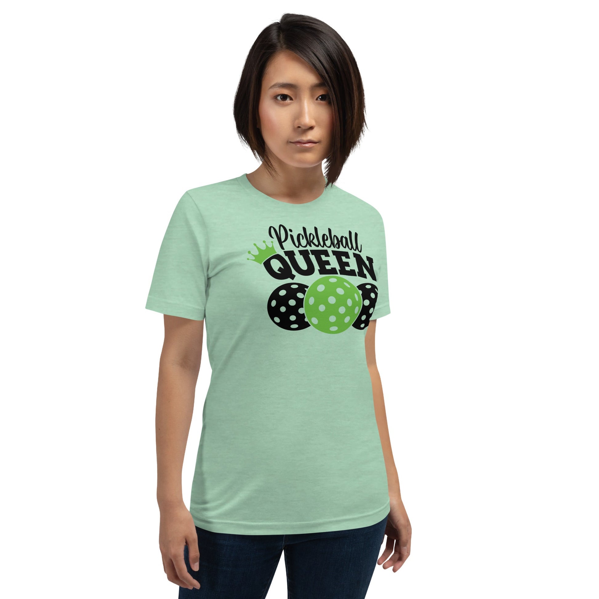 Pickleball Queen Tee – Fun & Fierce Court Style - Heather Prism Mint