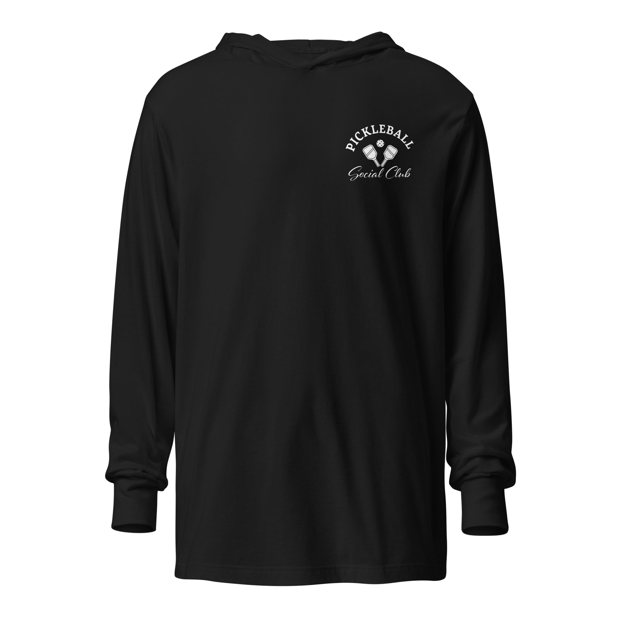 Pickleball Social Club hooded long - sleeve tee - Black