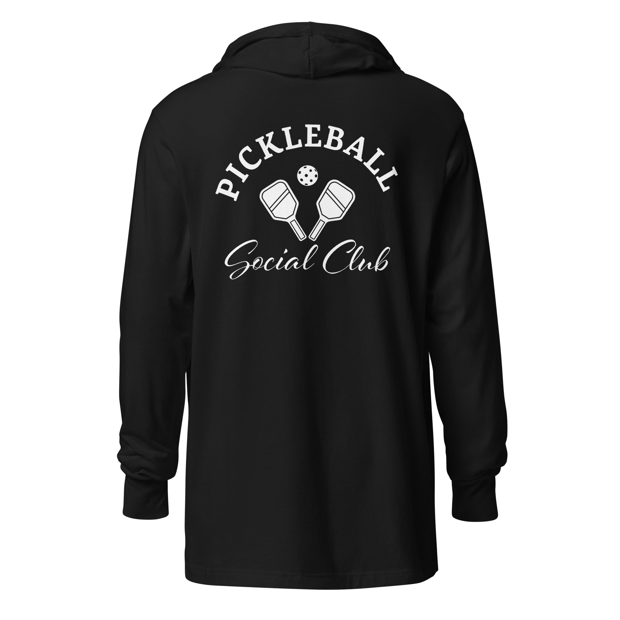 Pickleball Social Club hooded long - sleeve tee - Black