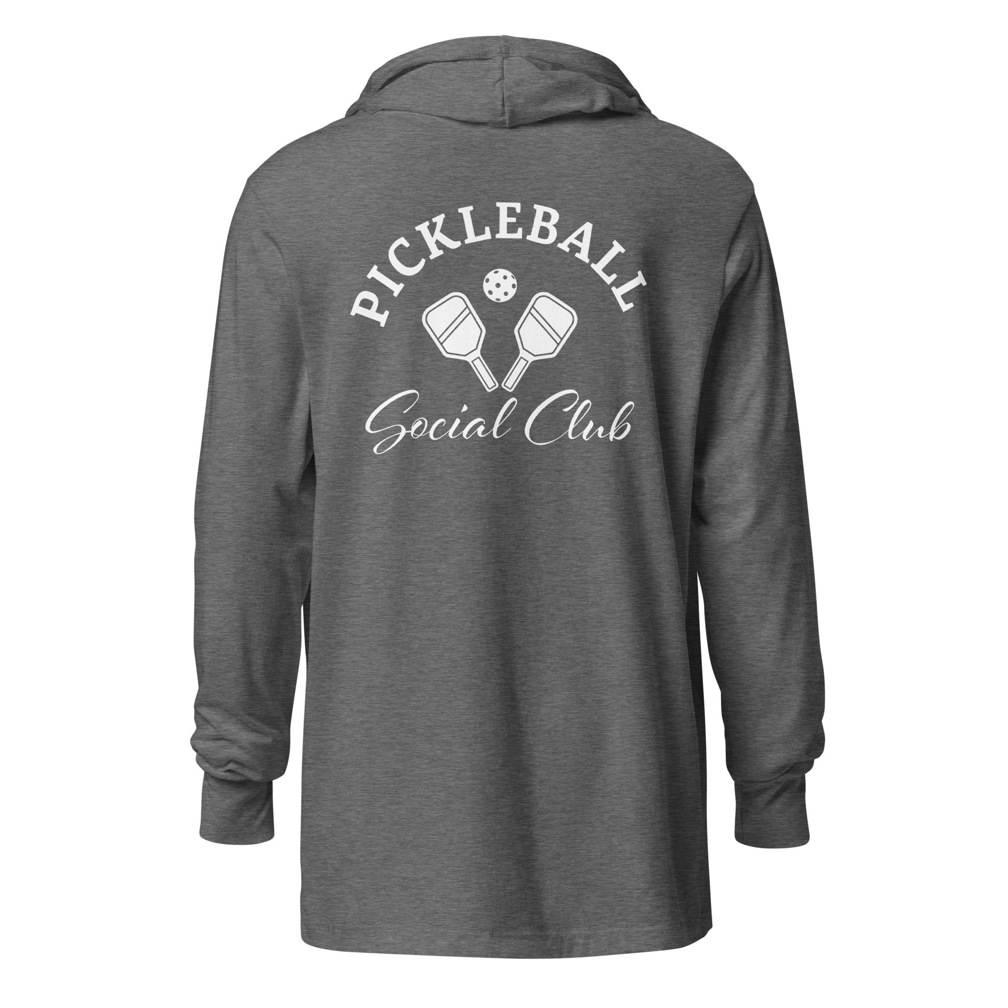 Pickleball Social Club hooded long - sleeve tee - Charcoal - Black Triblend