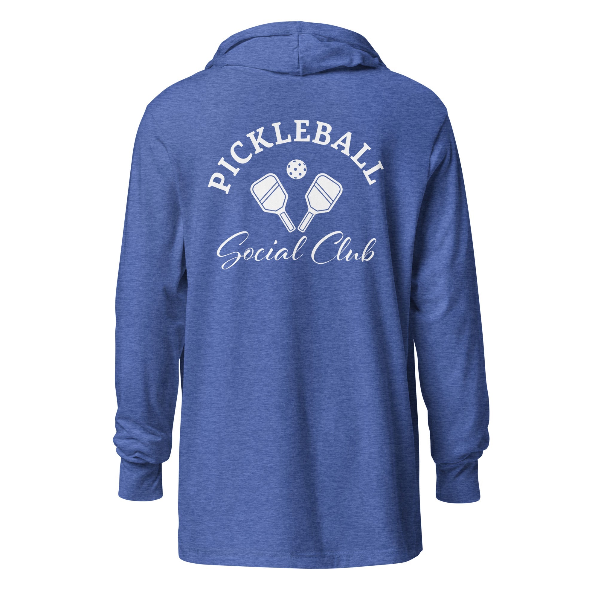 Pickleball Social Club hooded long - sleeve tee - Heather True Royal