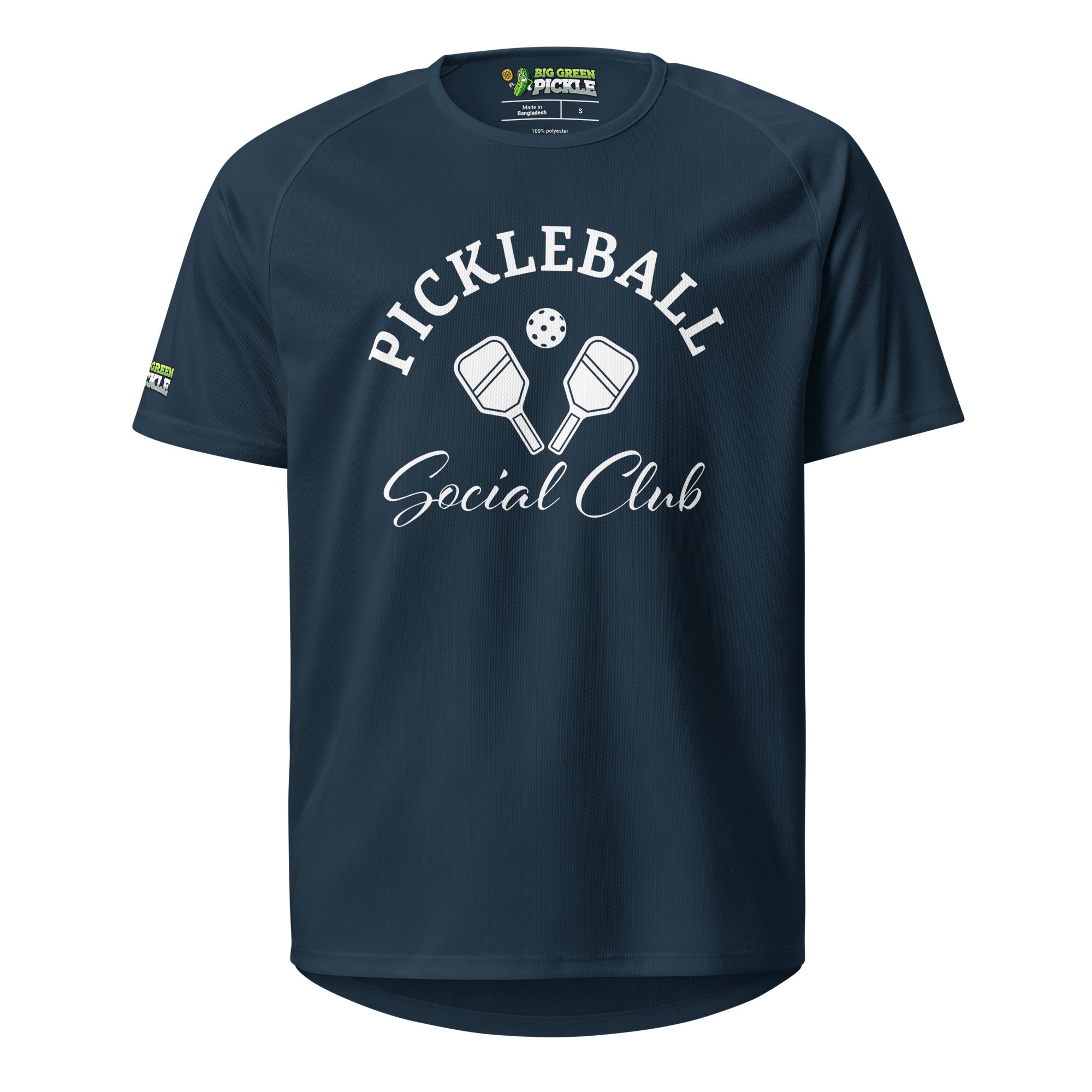 Pickleball Social Club Moisture Wicking Polyester Mesh T-Shirt - French Navy