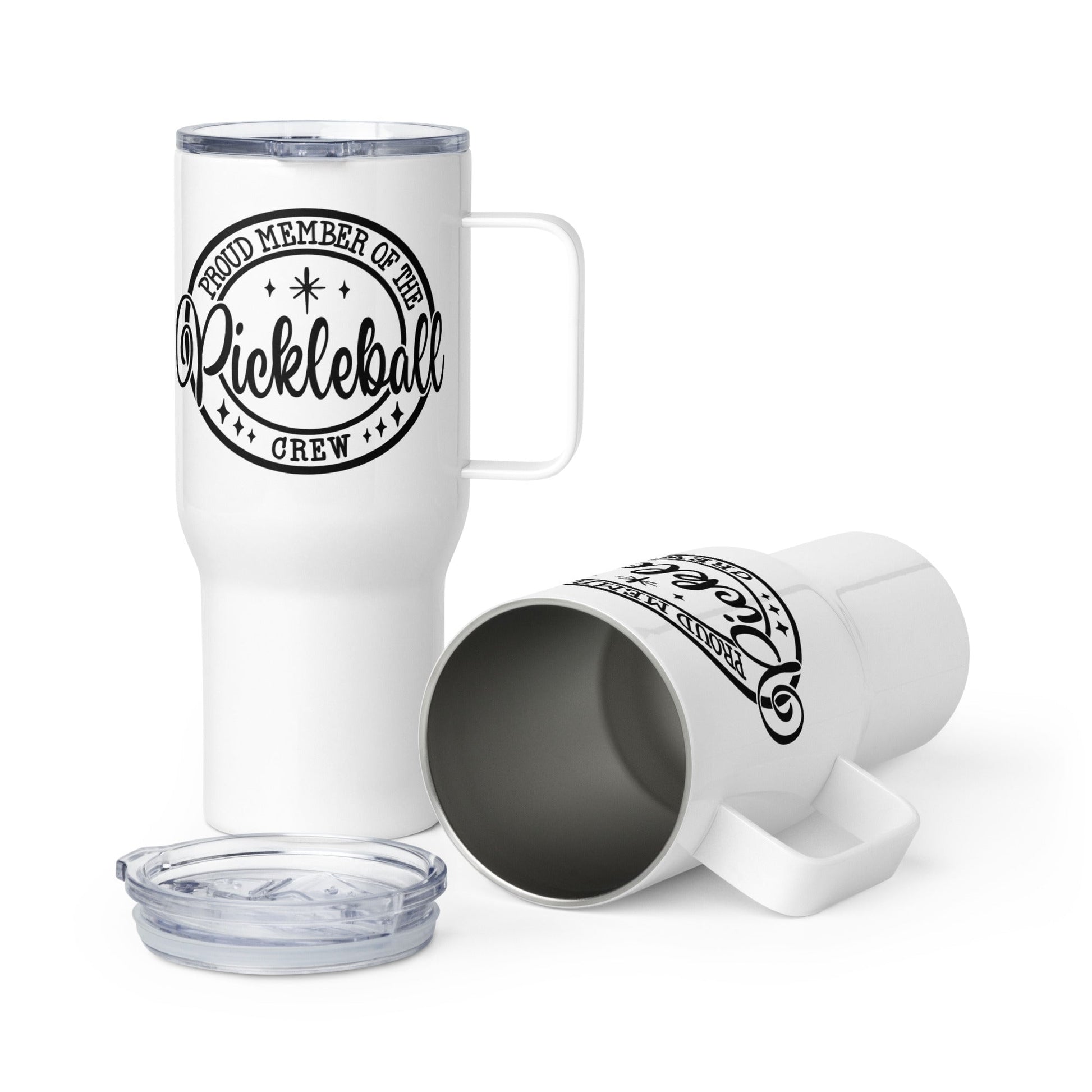 Proud Member of the Pickleball Crew Stainless Steel Tumbler with Handle - 25 oz