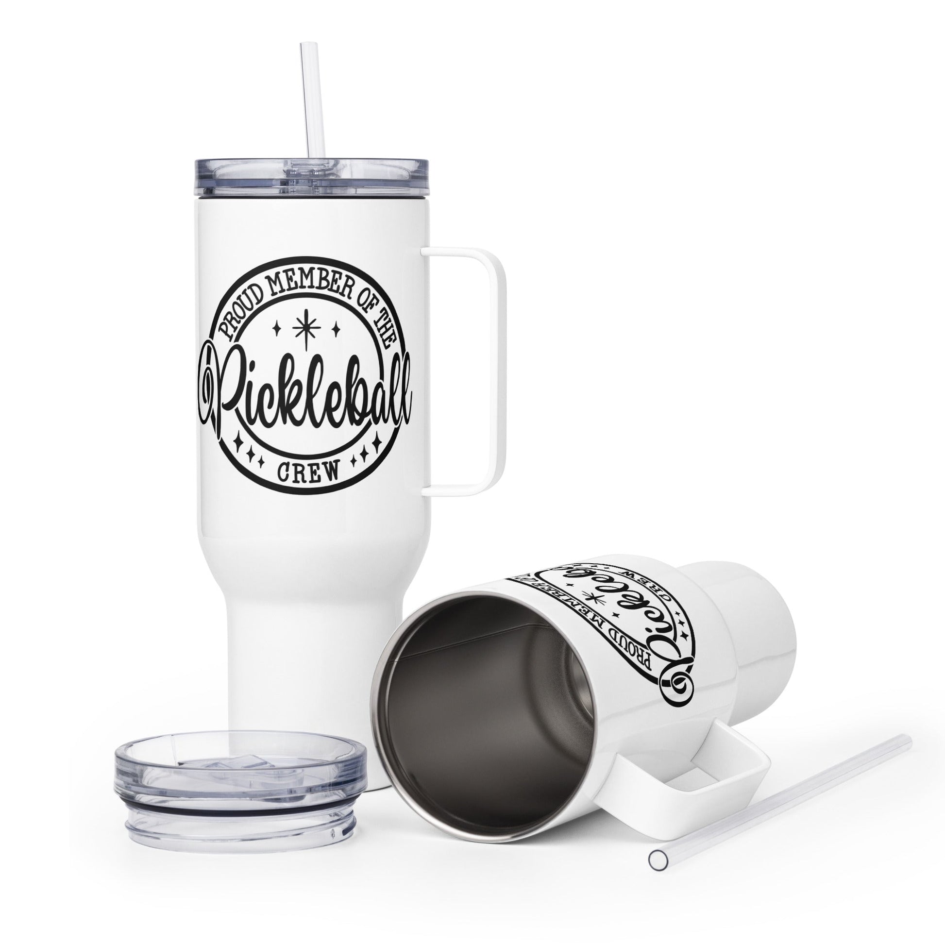 Proud Member of the Pickleball Crew Stainless Steel Tumbler with Handle - 40 oz