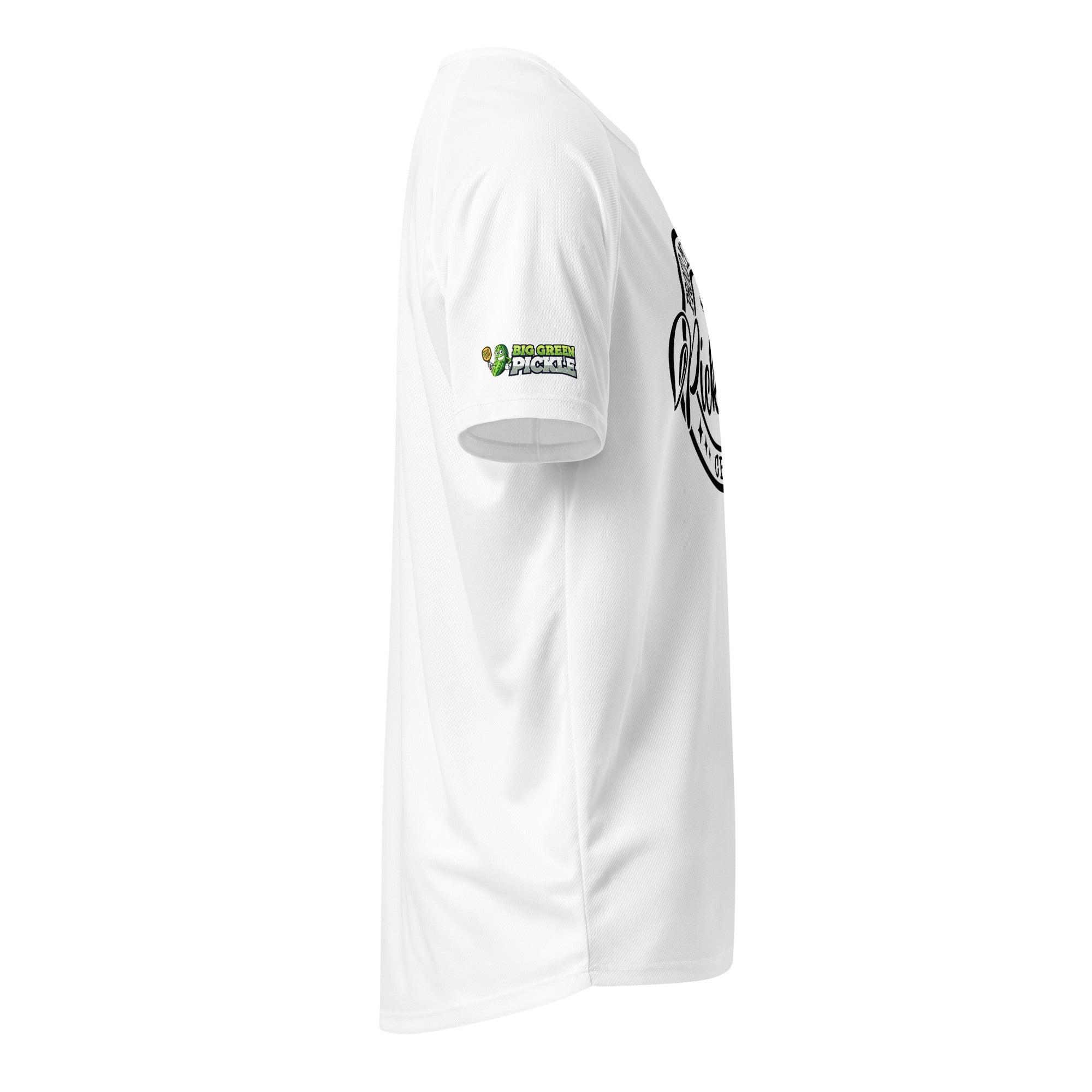 Proud Member of the Pickleball Crew T-Shirt, Moisture Wicking Polyester Mesh Jersey - White