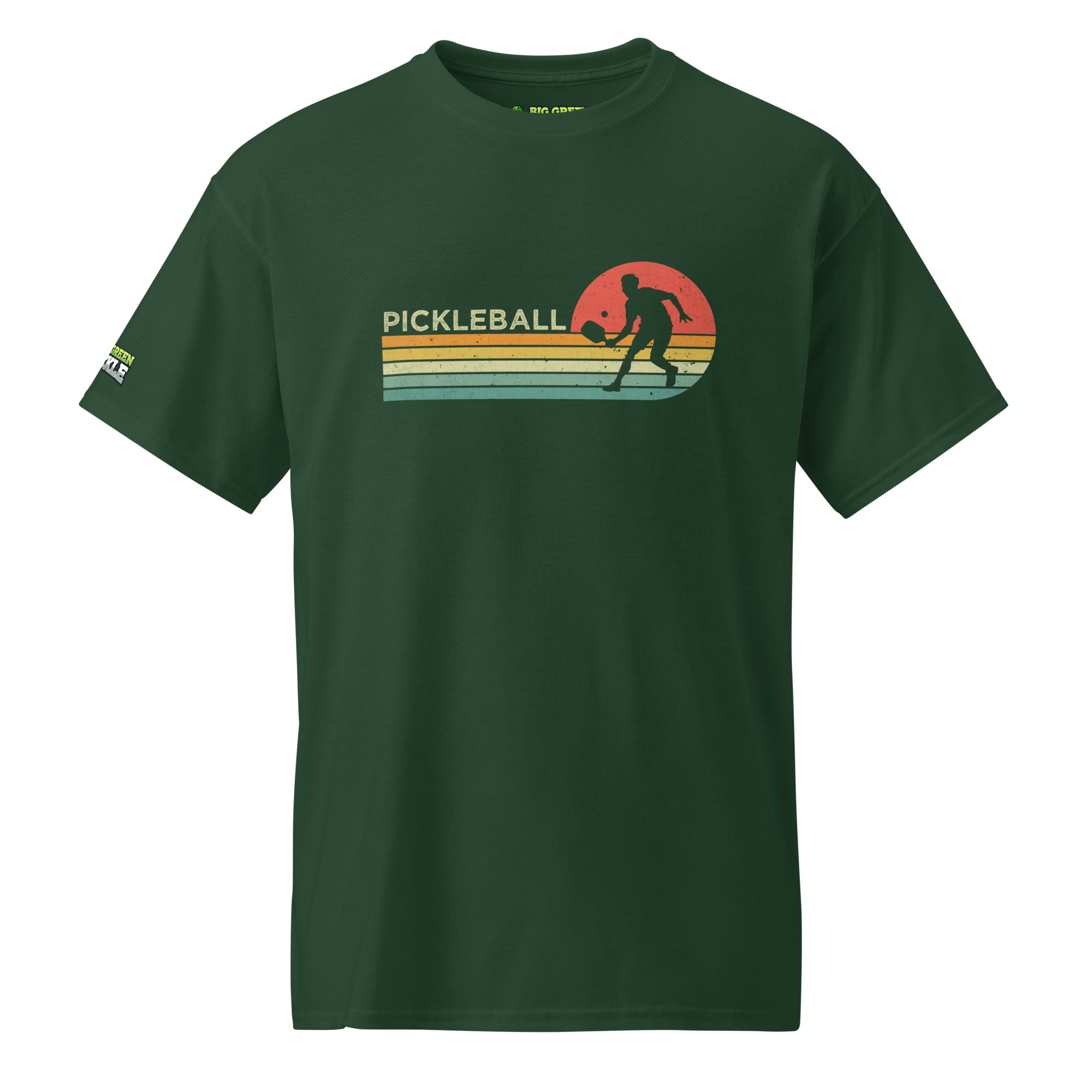 Retro Pickleball on 50/50 DryBlend T-Shirt - Forest Green