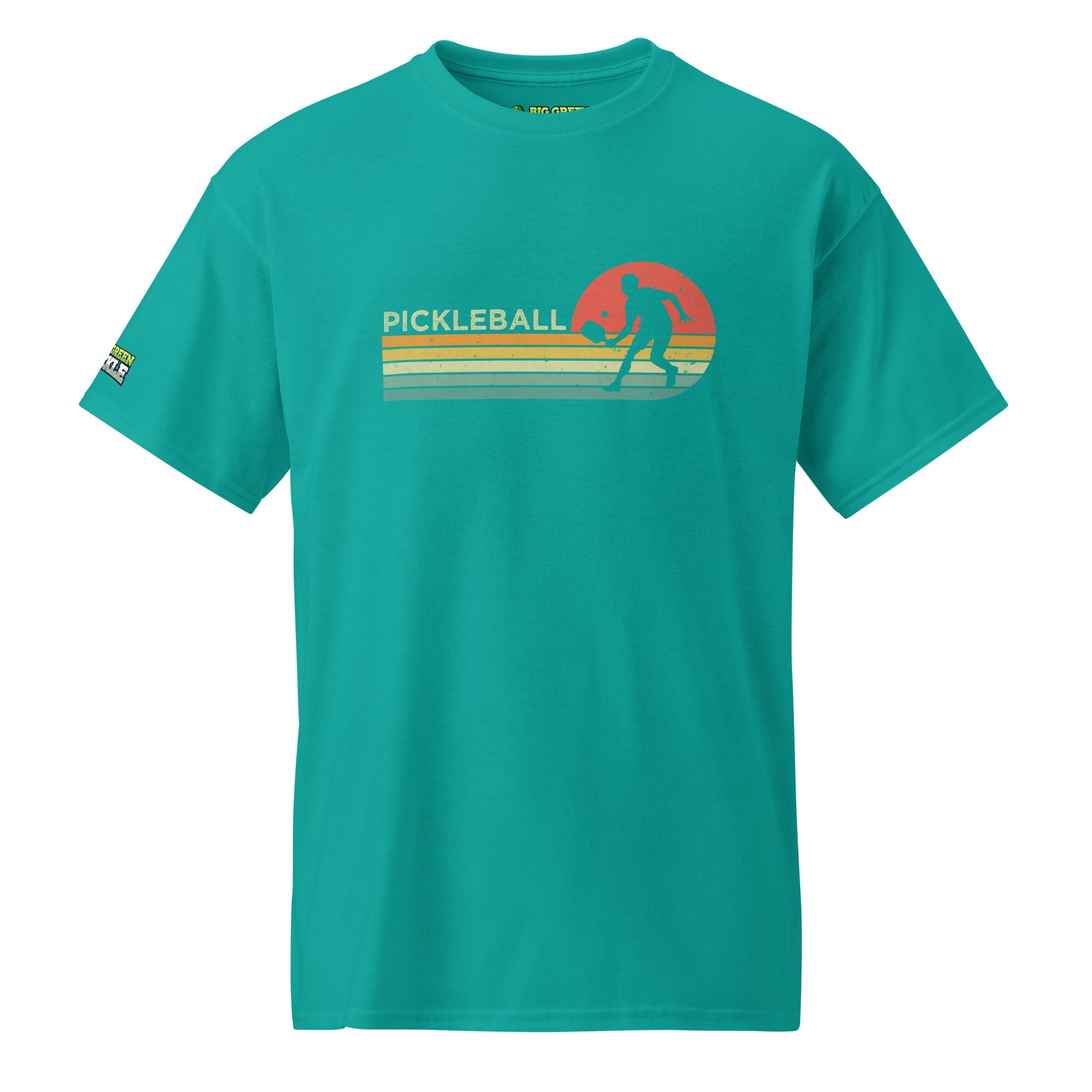 Retro Pickleball on 50/50 DryBlend T-Shirt - Jade Dome