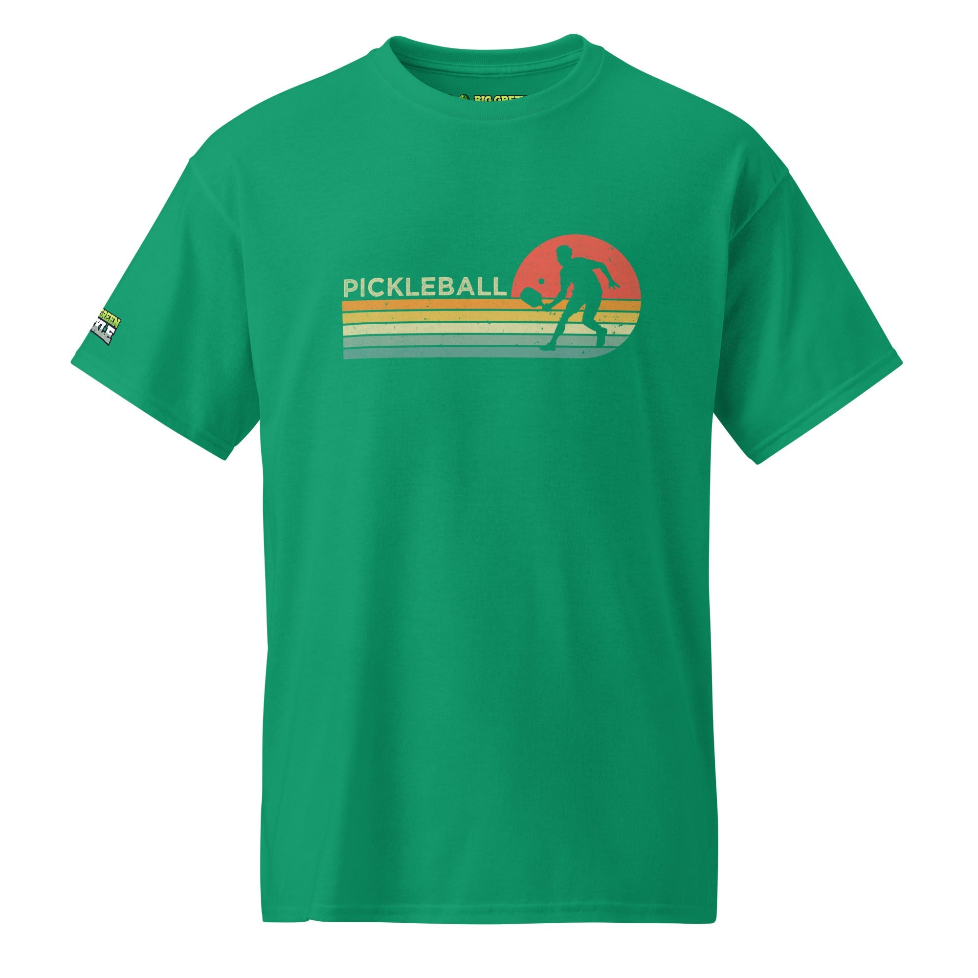 Retro Pickleball on 50/50 DryBlend T-Shirt - Kelly Green