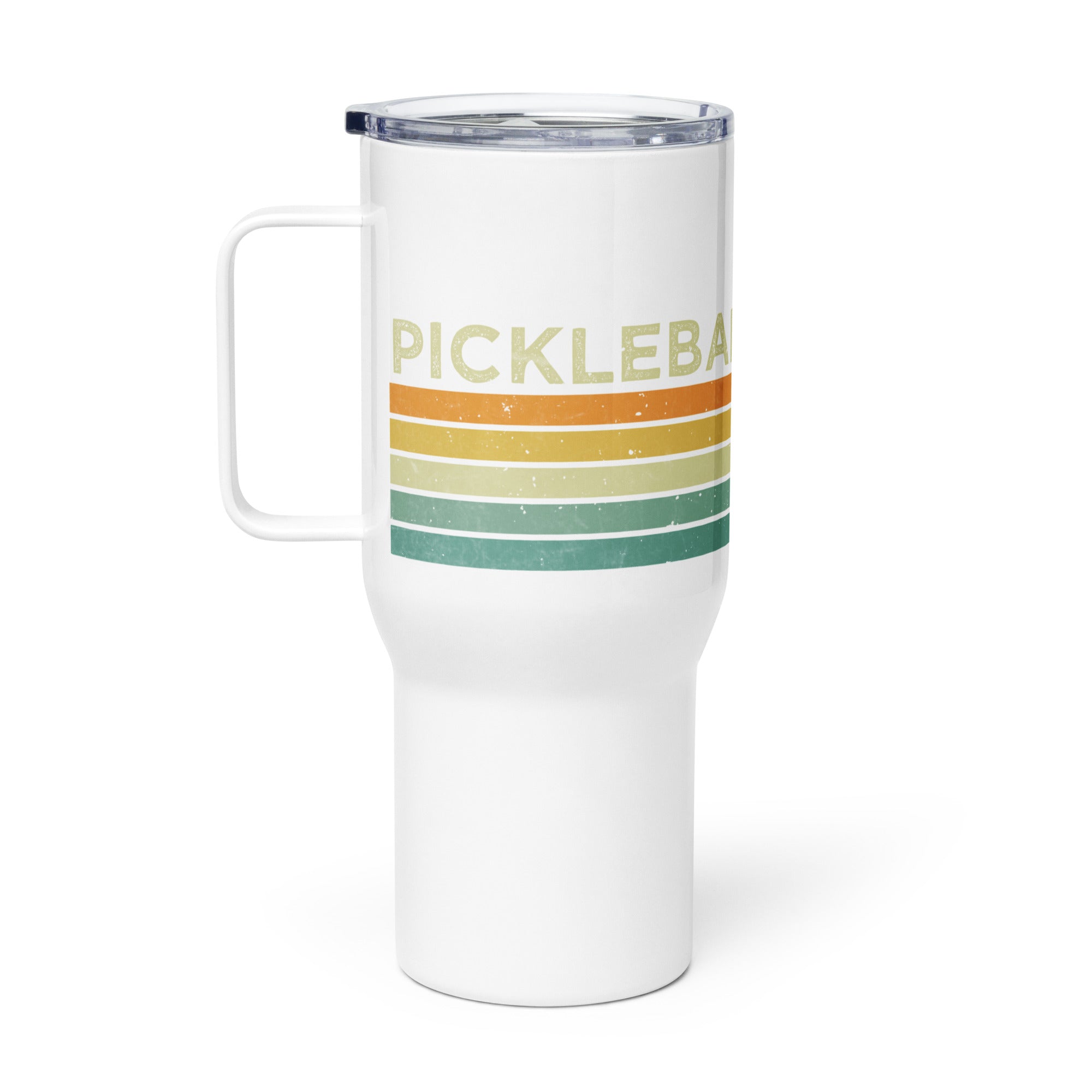 Retro Pickleball tumbler with handle - 25 oz