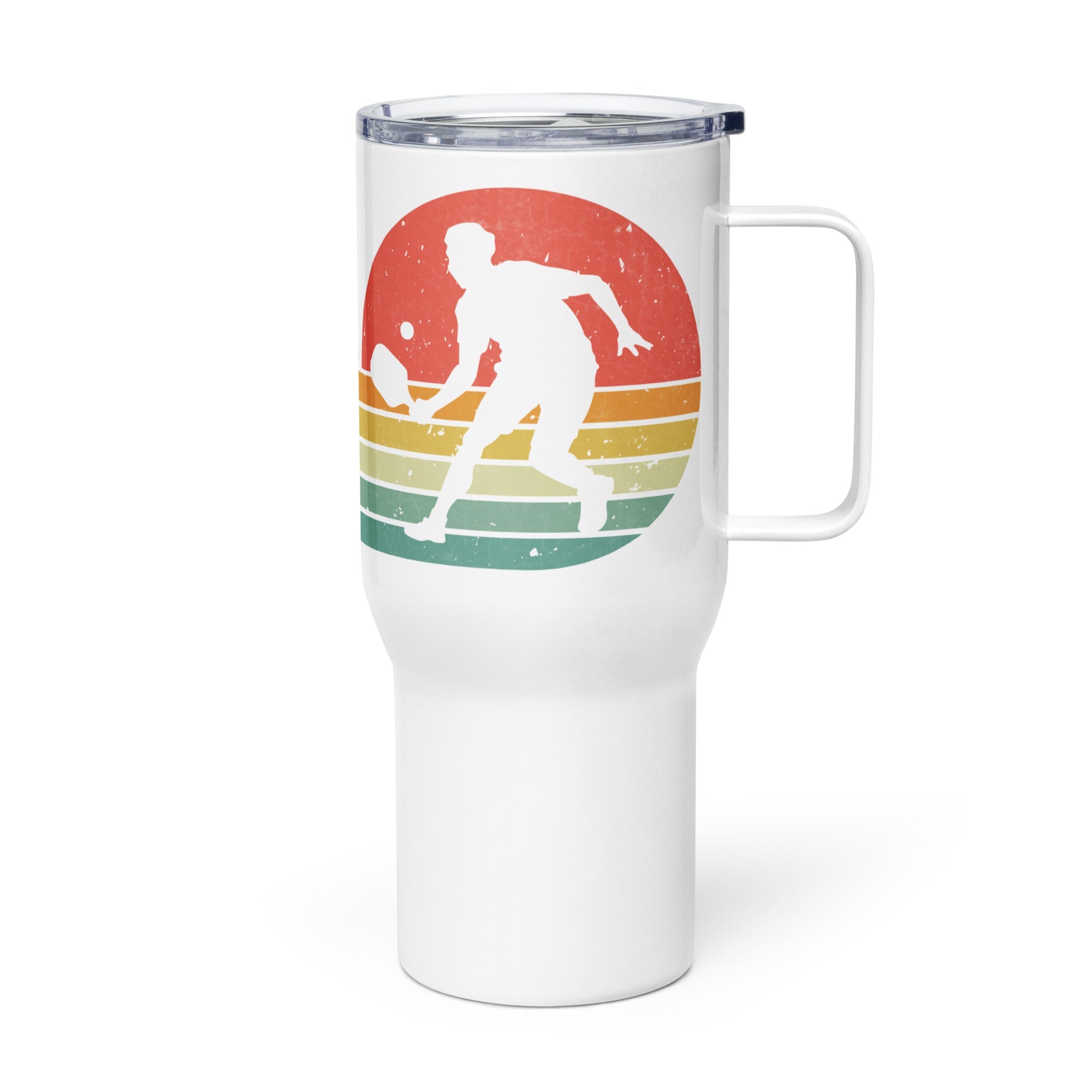 Retro Pickleball tumbler with handle - 25 oz