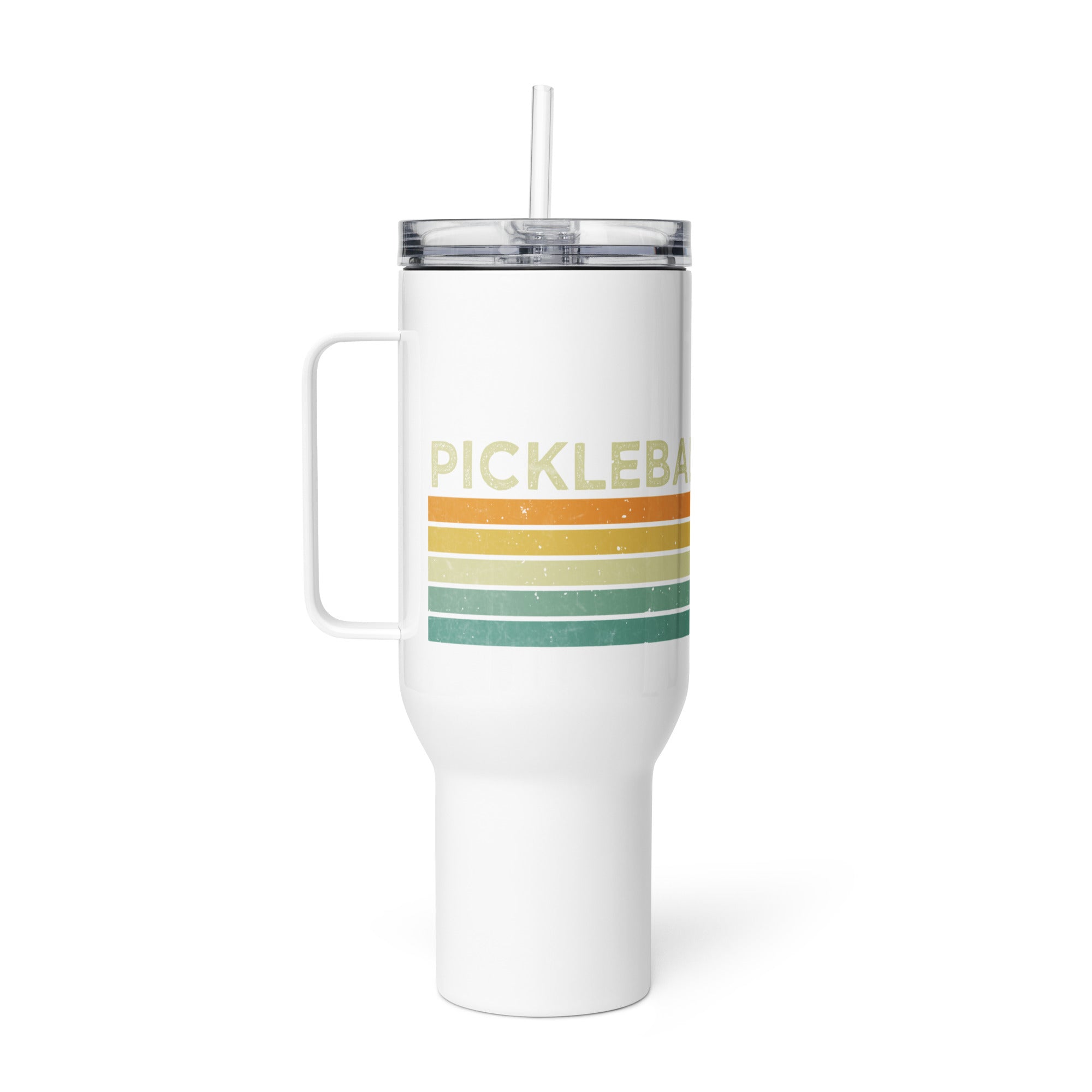 Retro Pickleball tumbler with handle - 40 oz