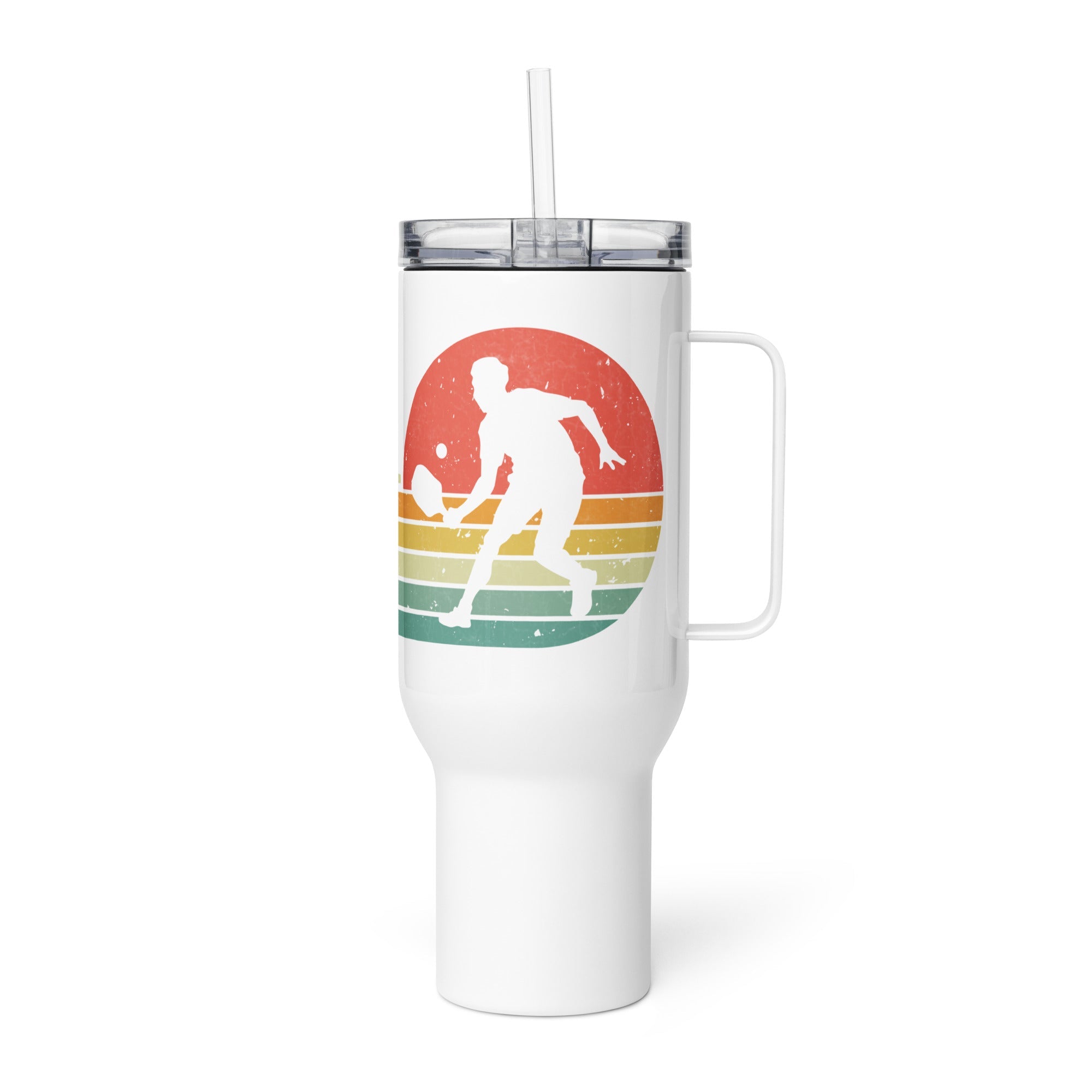 Retro Pickleball tumbler with handle - 40 oz