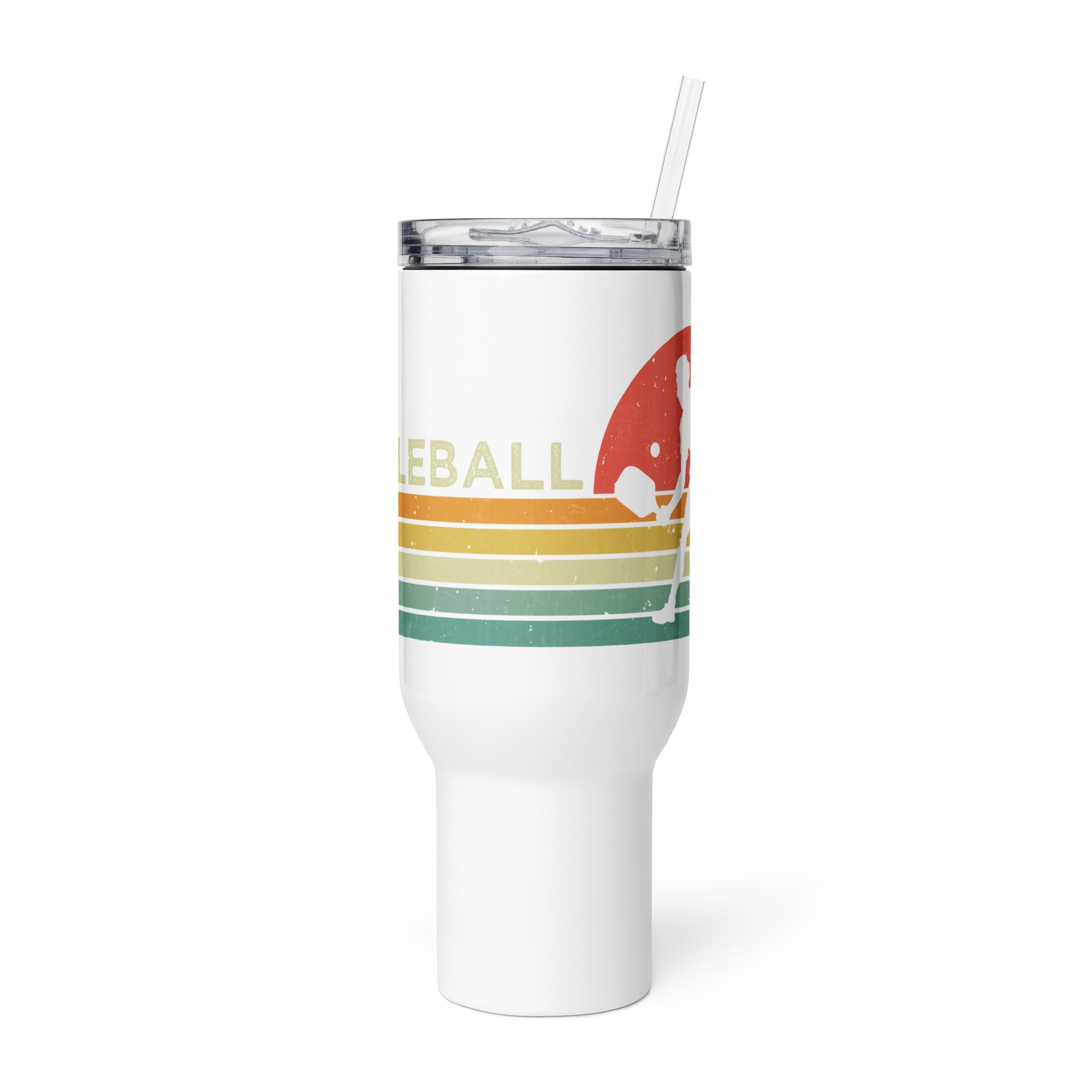 Retro Pickleball tumbler with handle - 40 oz