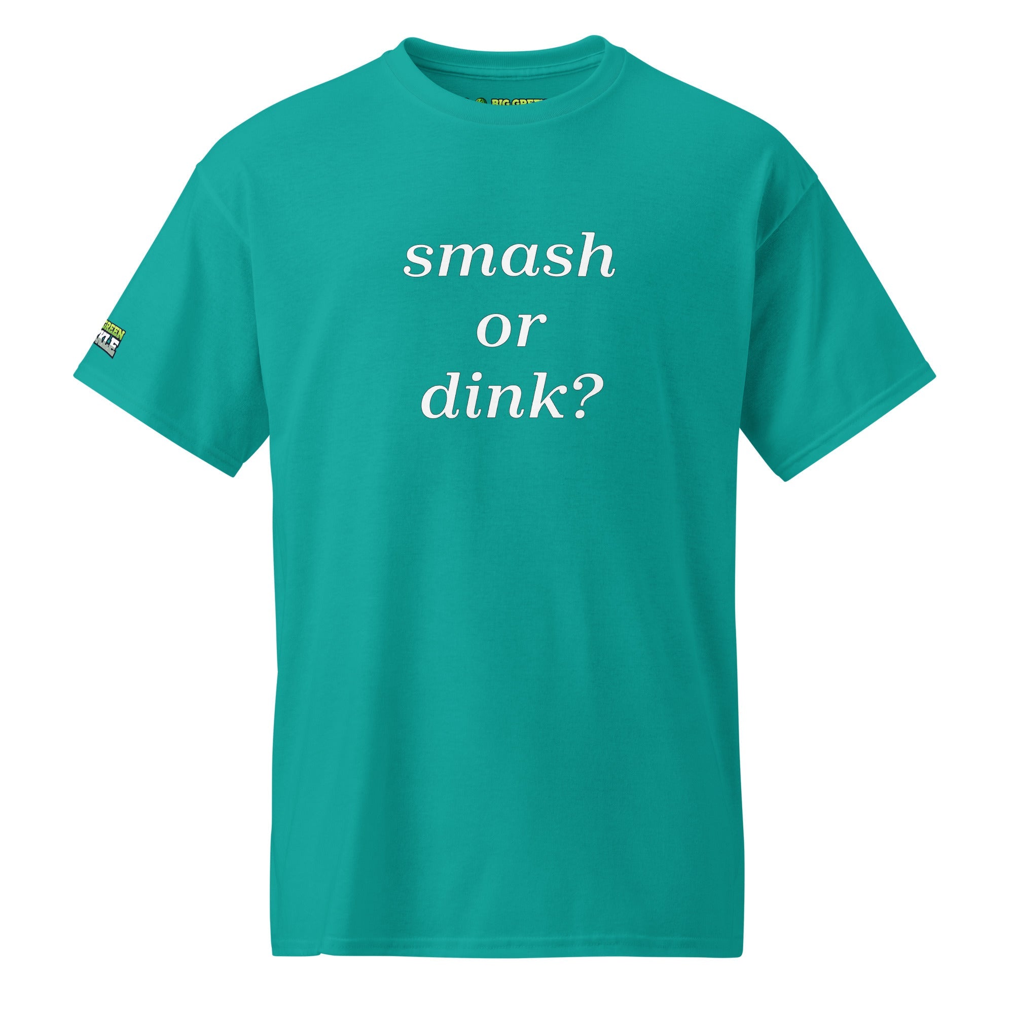 Smash or Dink on 50/50 DryBlend Pickleball T-Shirt - Jade Dome